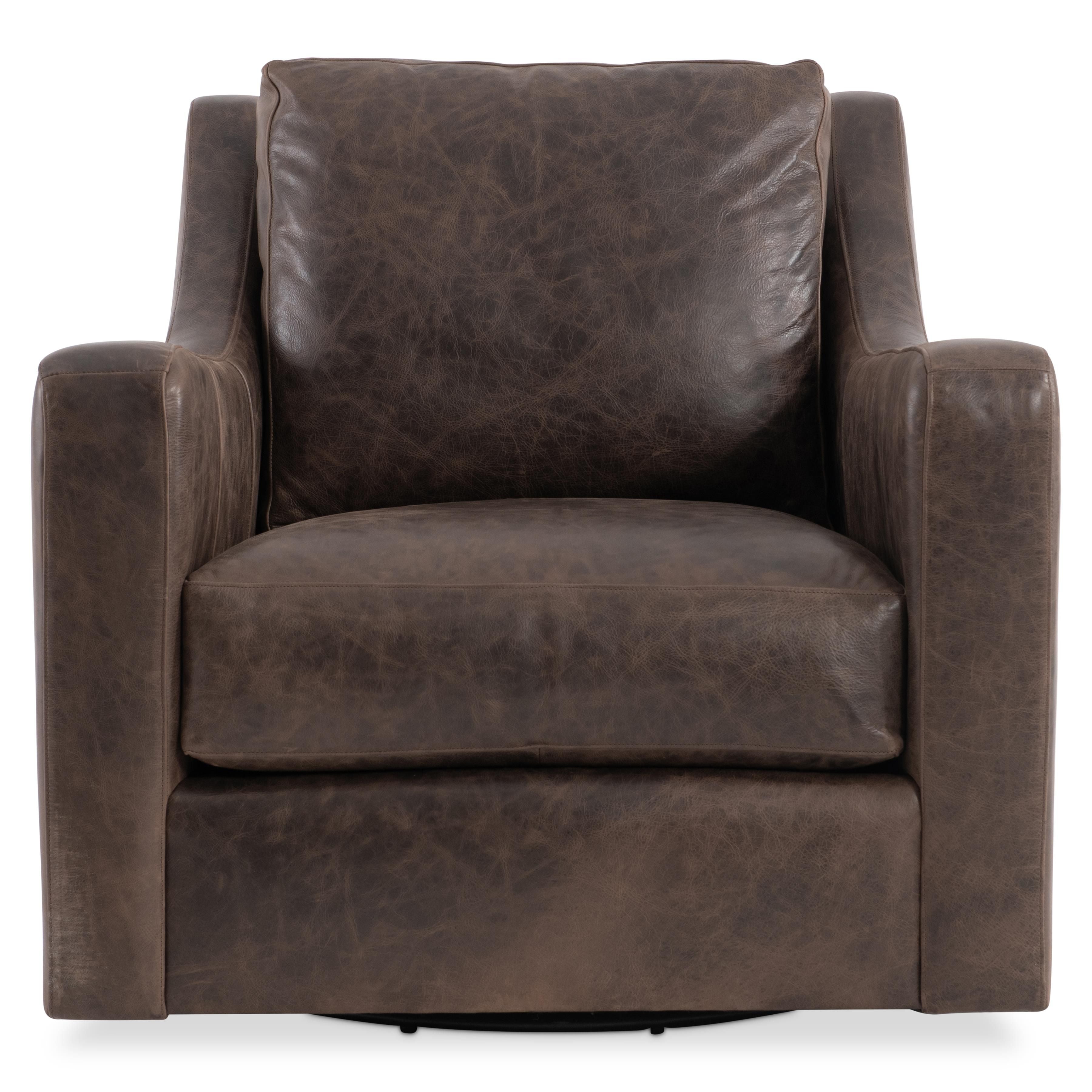 Bernhardt Ventura Leather Swivel Chair