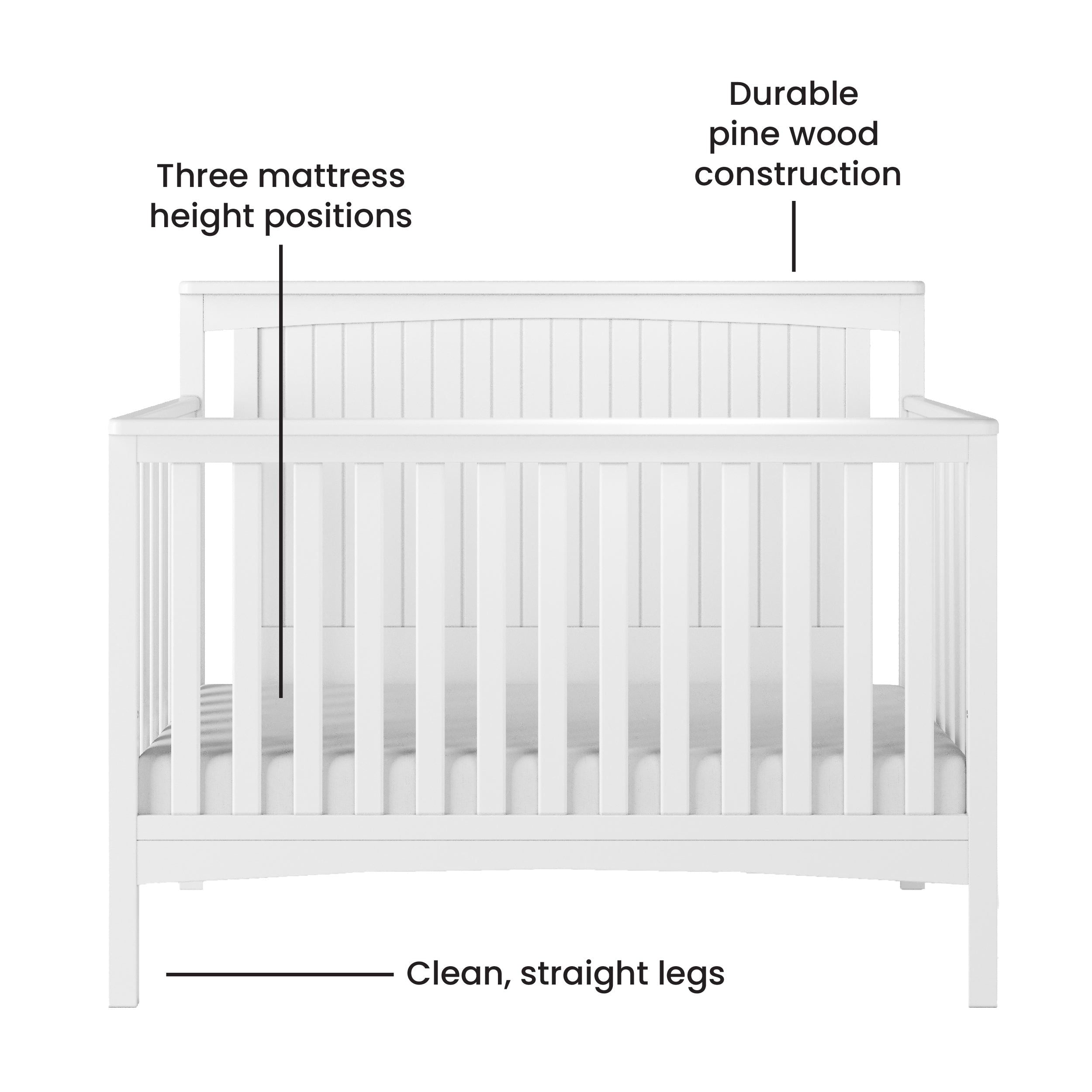 Scout 4-in-1 Convertible Crib, Matte White