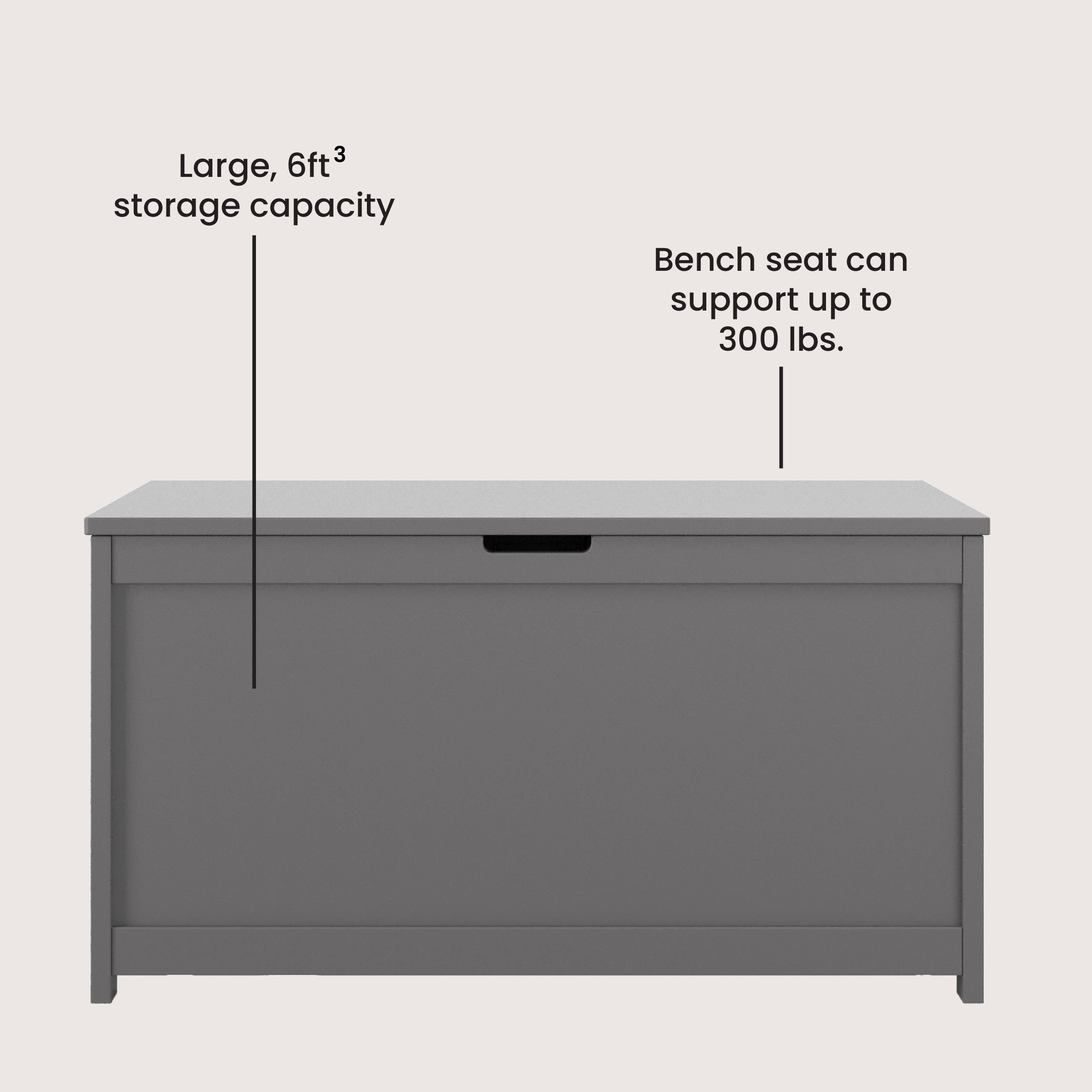 Harmony 33" Kids Toy Box, Cool Gray