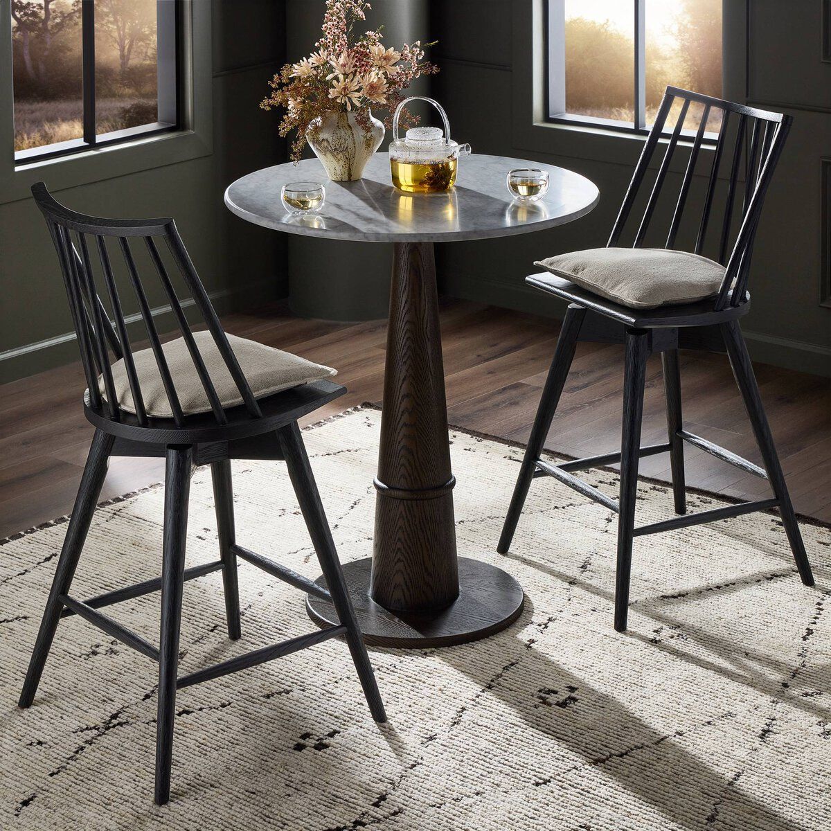 Lewis Swivel Bar + Counter Stool