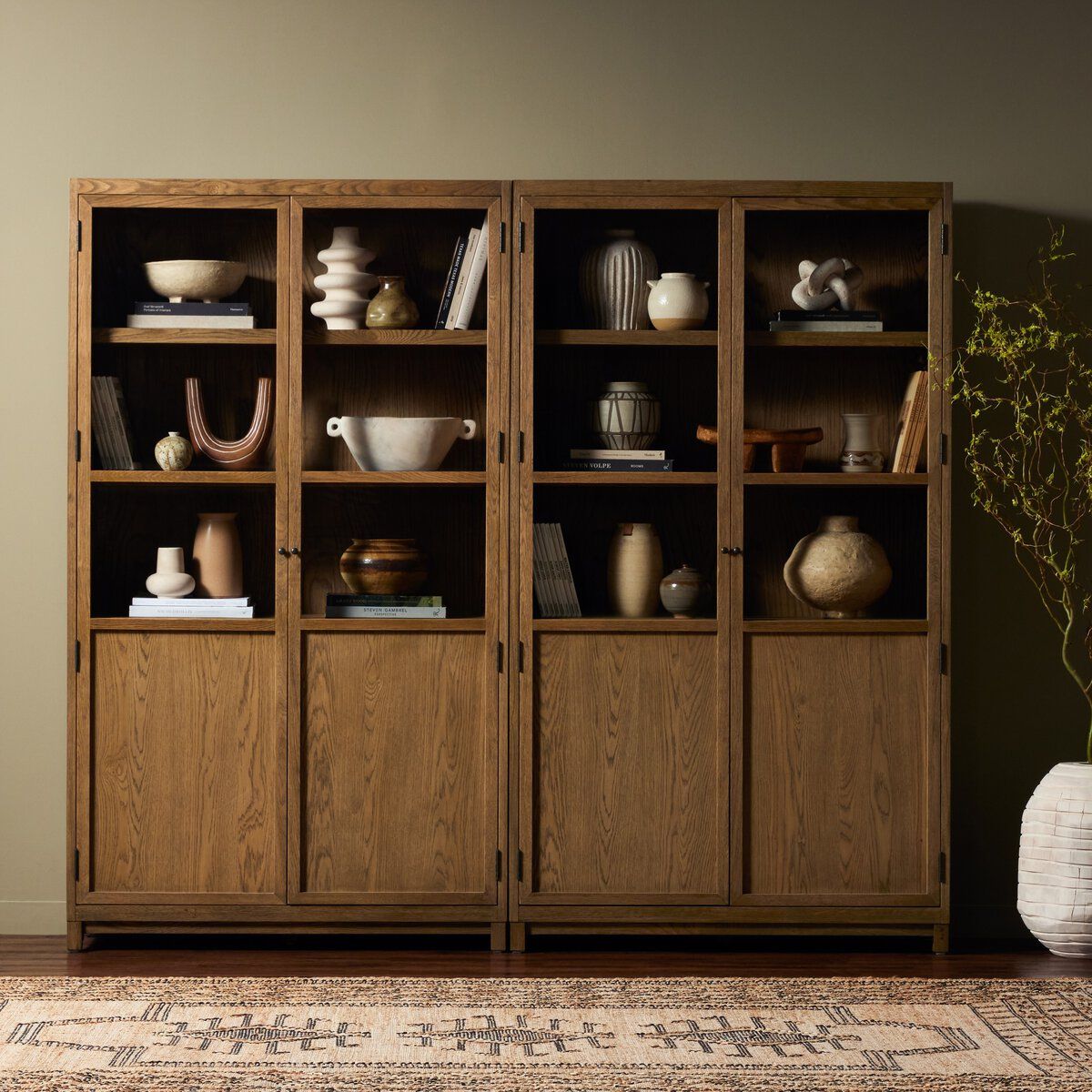 Millie Panel And Glass Door Double Cabinet