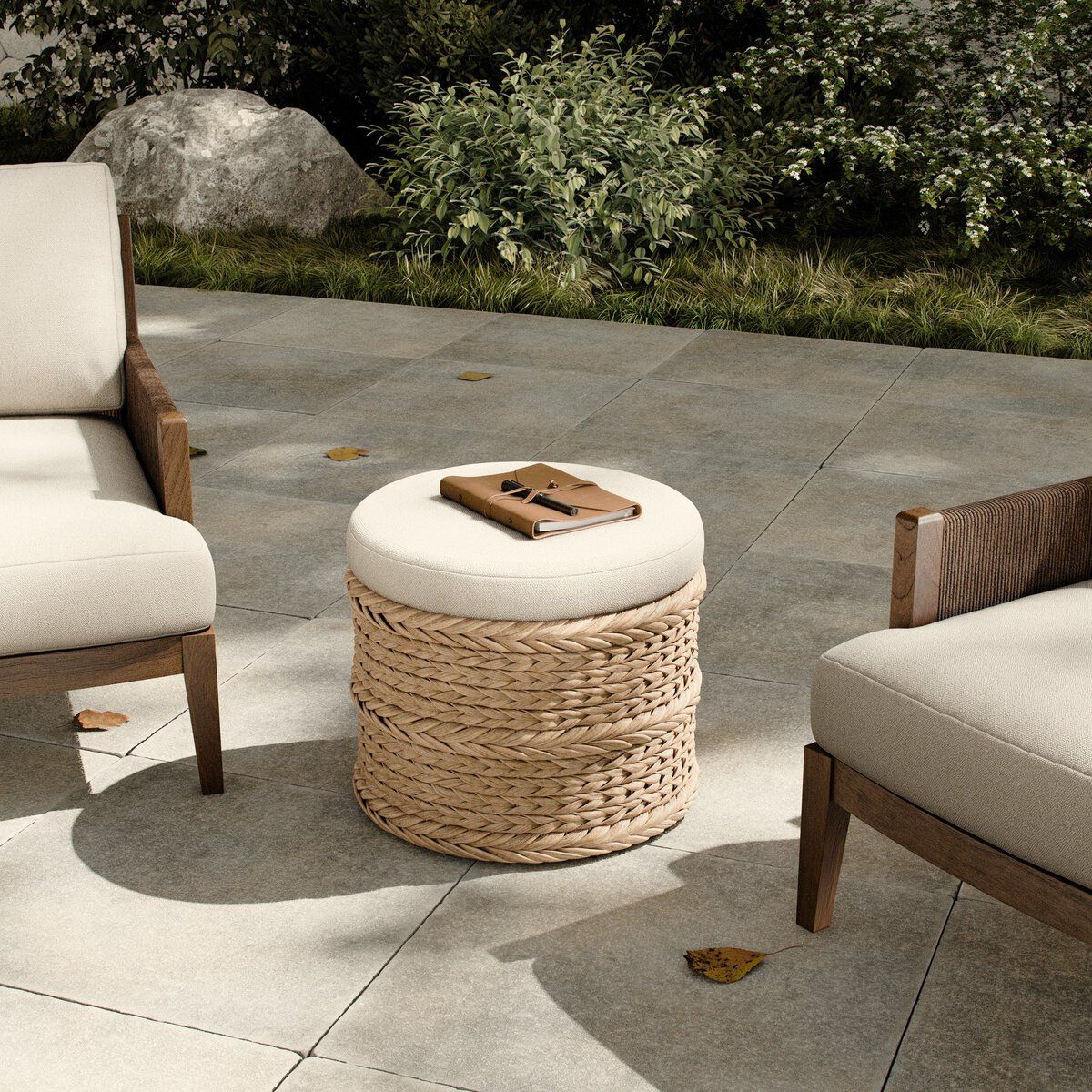 Rowan Outdoor Ottoman-18"