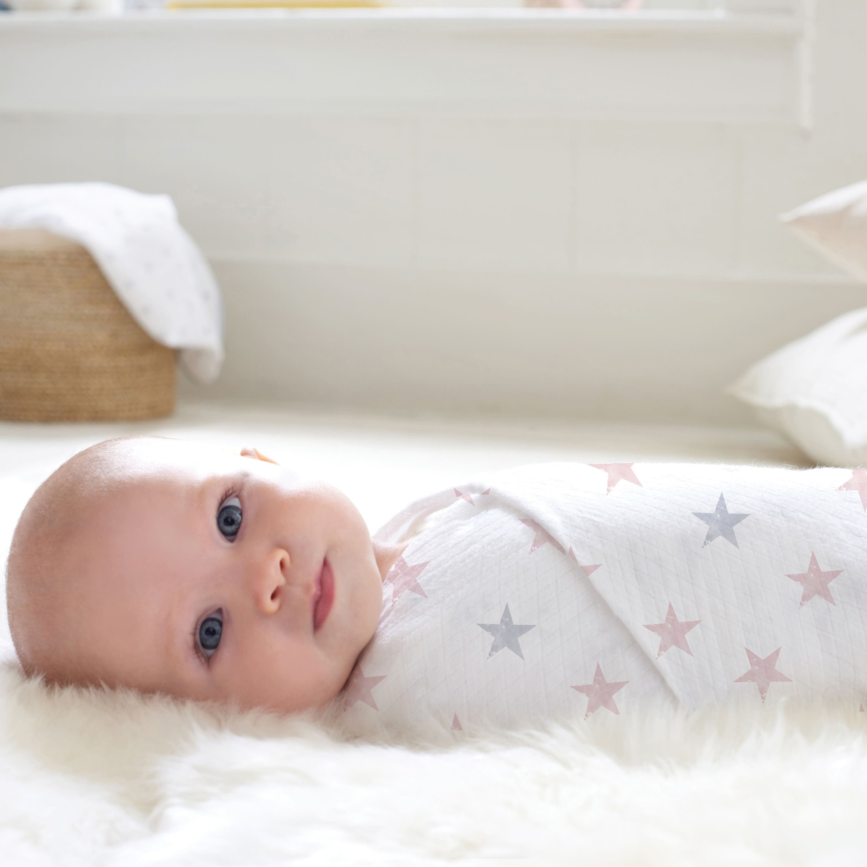 Essentials Cotton Muslin Swaddle Blanket 4 Pack