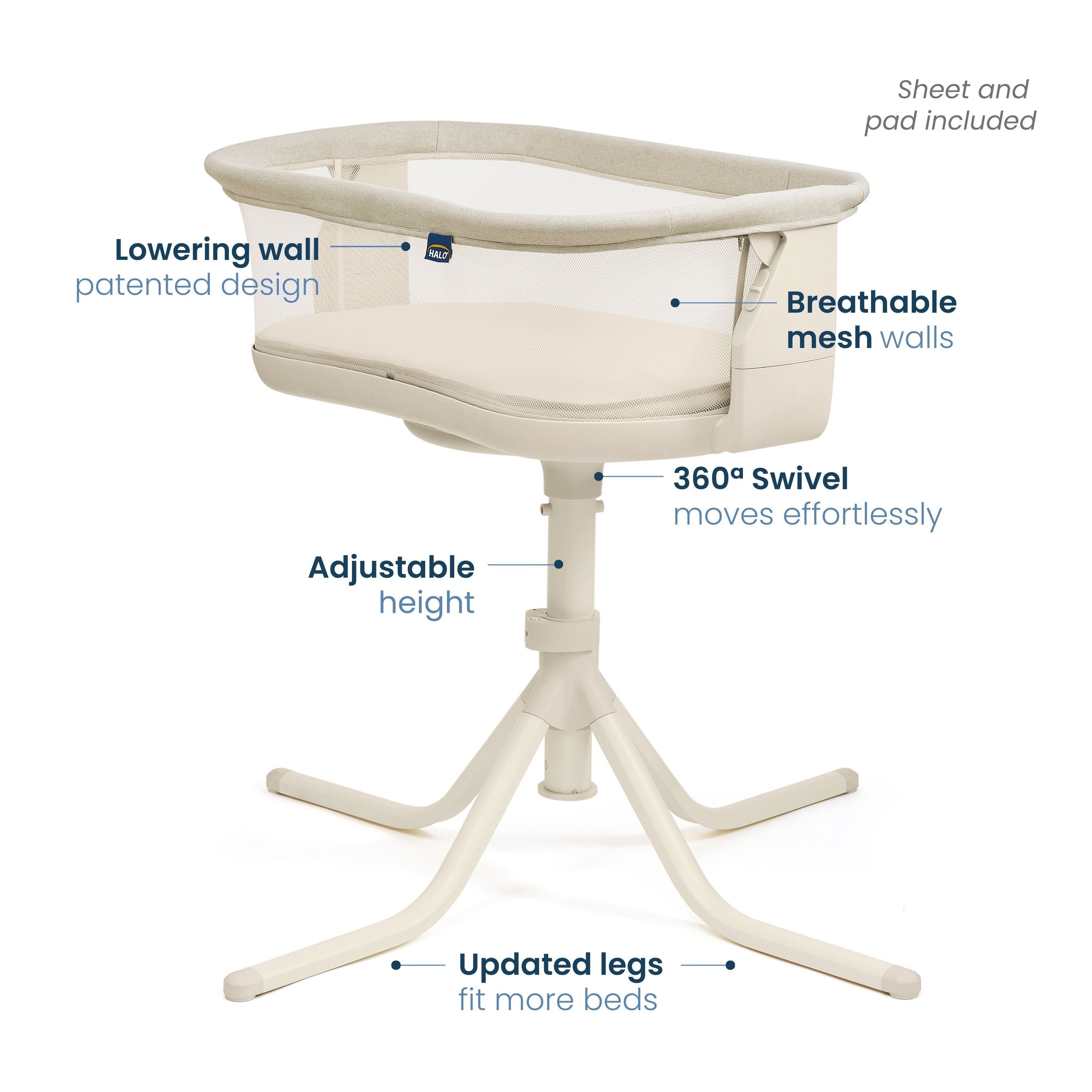 Halo® Bassinest® Swivel Sleeper 4.0 Signature Baby Bassinet
