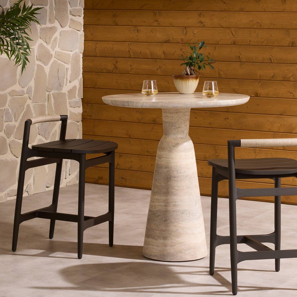 Baden Outdoor Metal Bar + Counter Stool