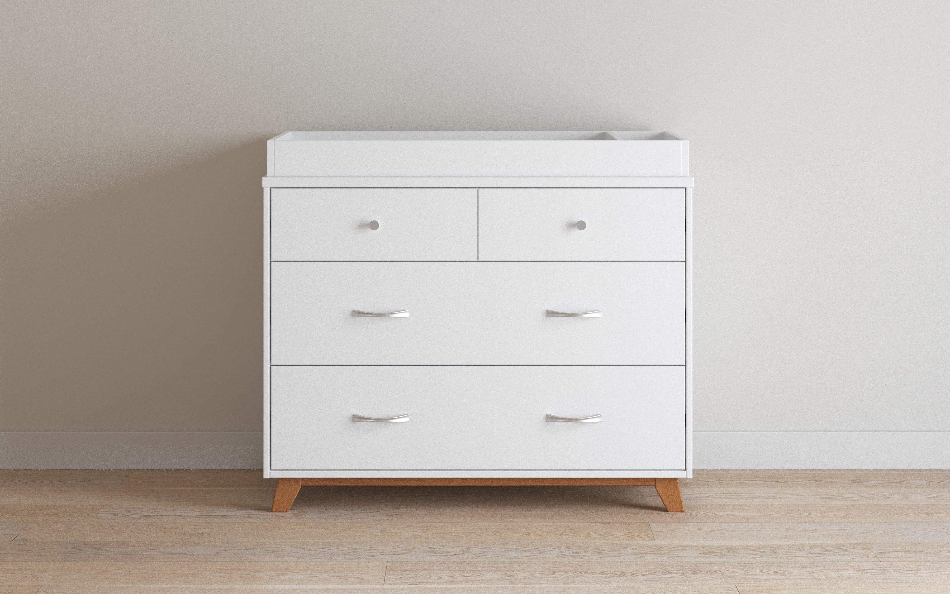 Soho 3-Drawer Dresser, White/Natural