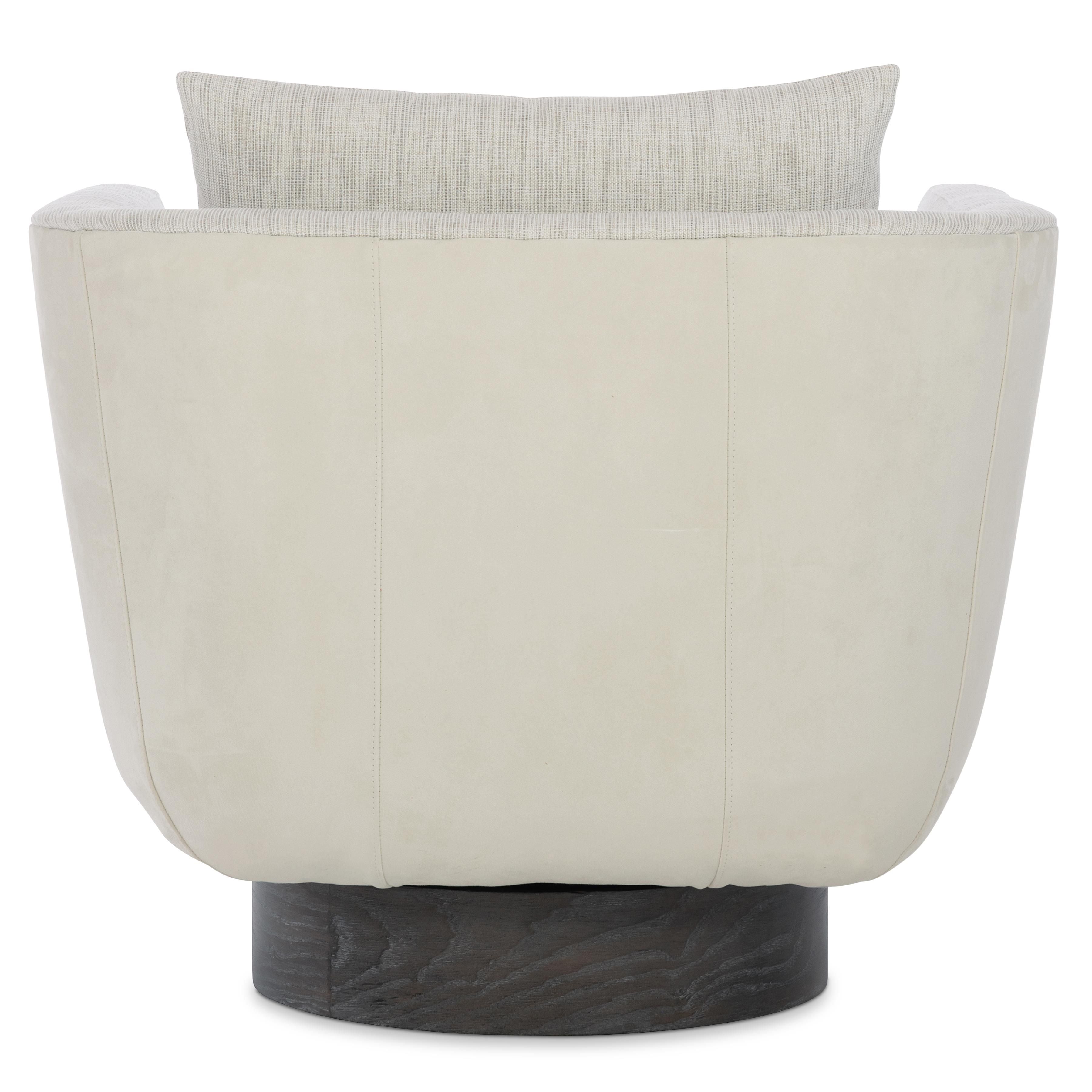 Bernhardt Gemma Leather-Fabric Swivel Chair