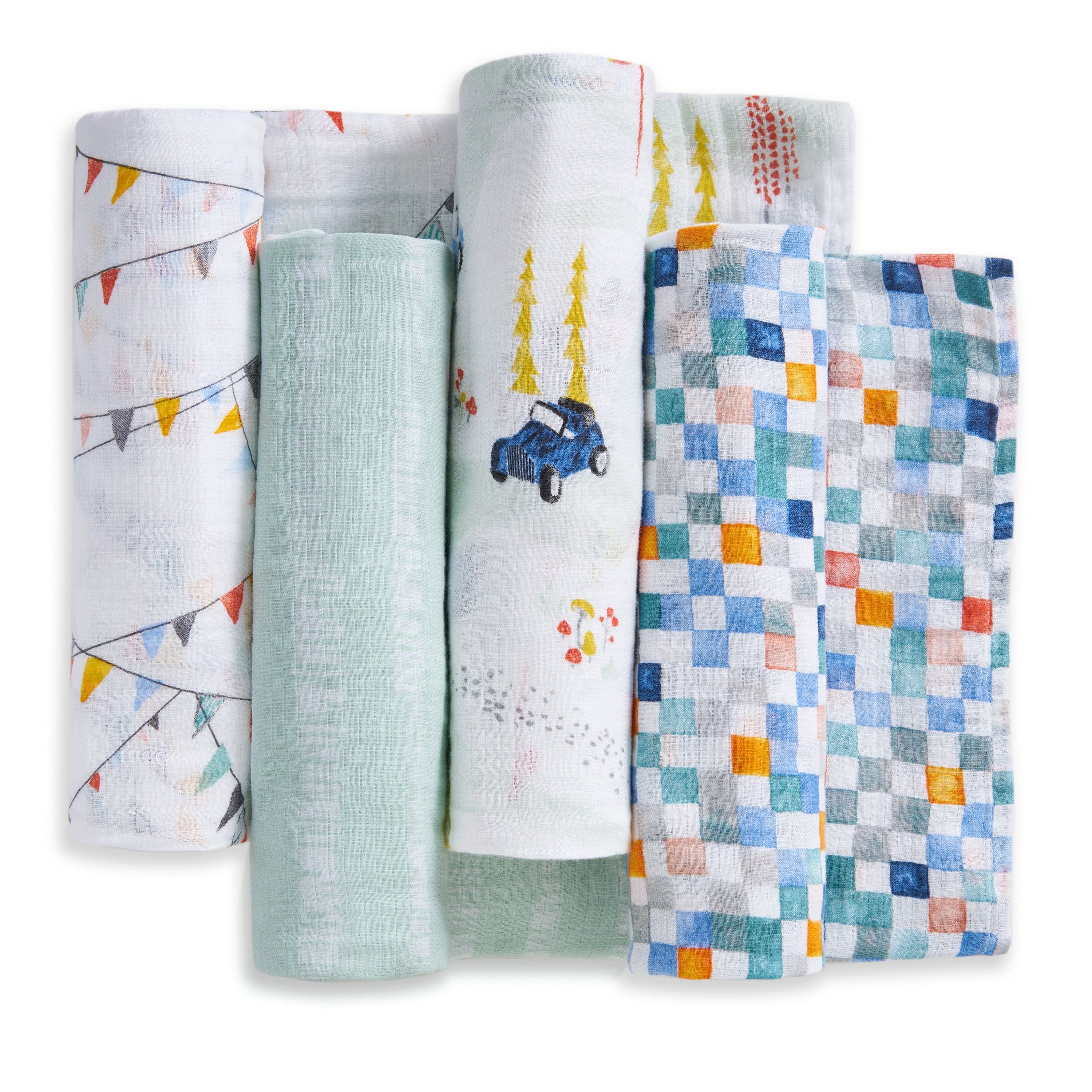 Essentials Cotton Muslin Swaddle Blanket 4 Pack