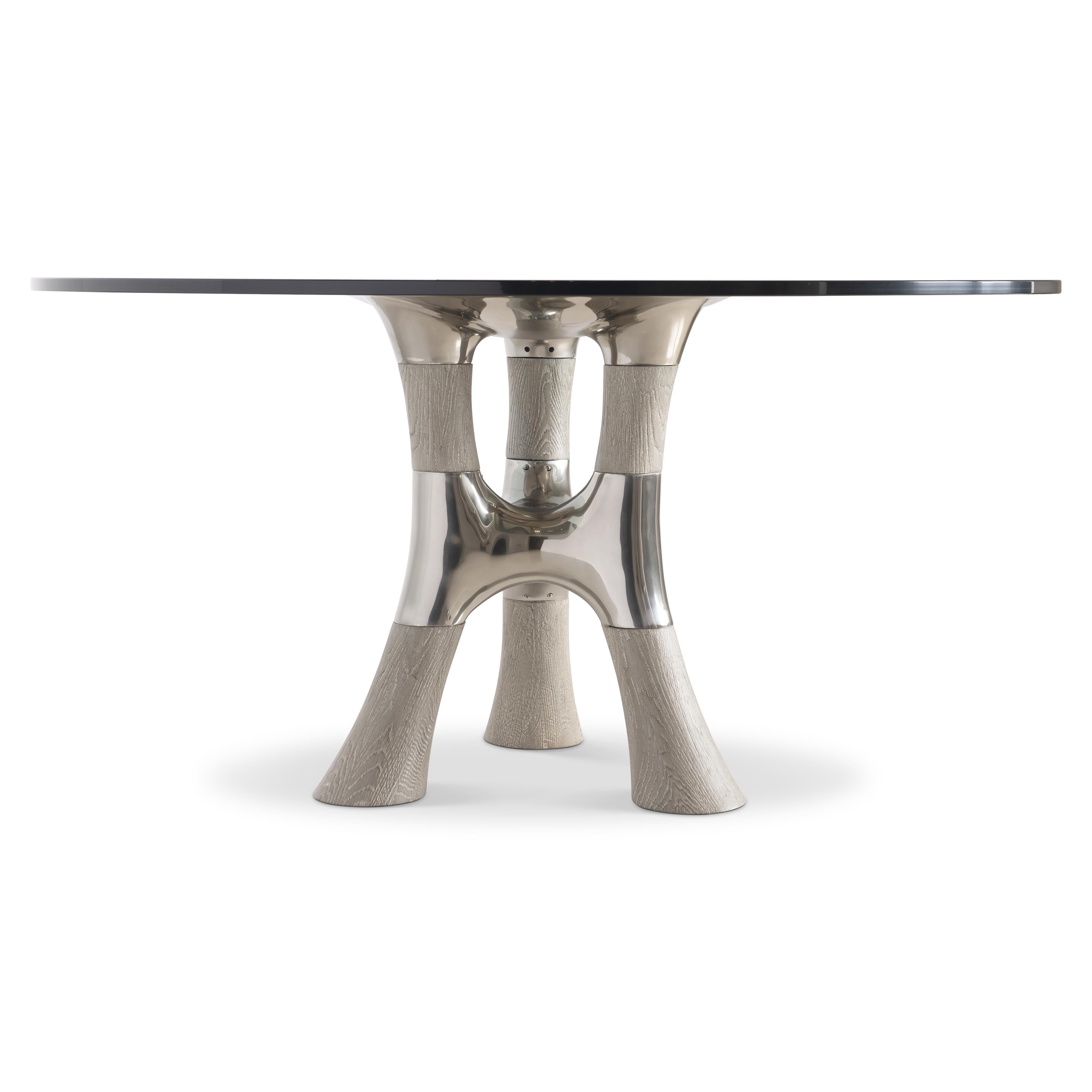Bernhardt Dalton Round Glass Dining Table