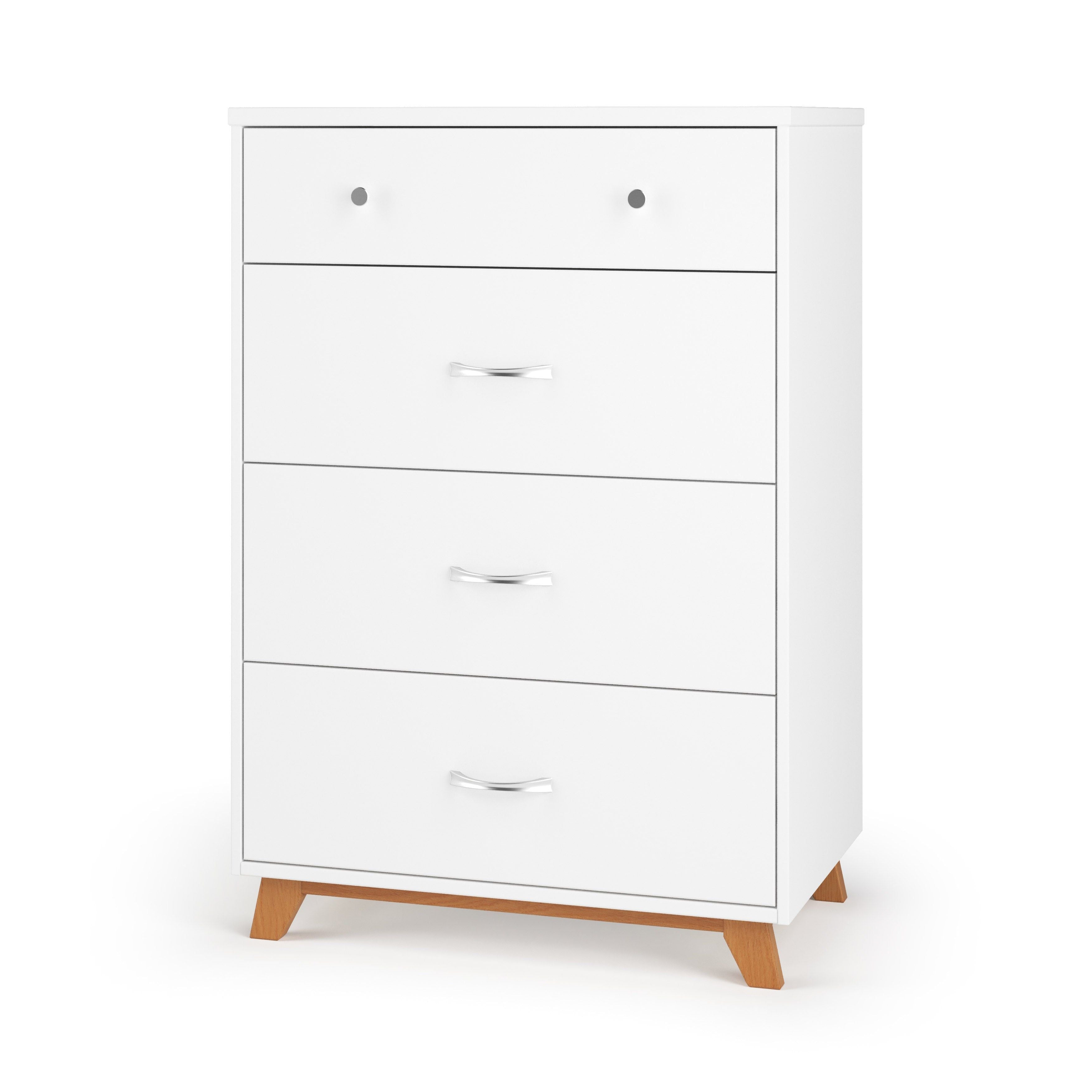 Soho 4 Drawer Chest, White/Natural