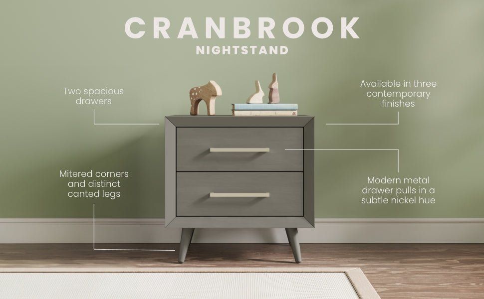 Cranbrook Nightstand, Lunar Gray