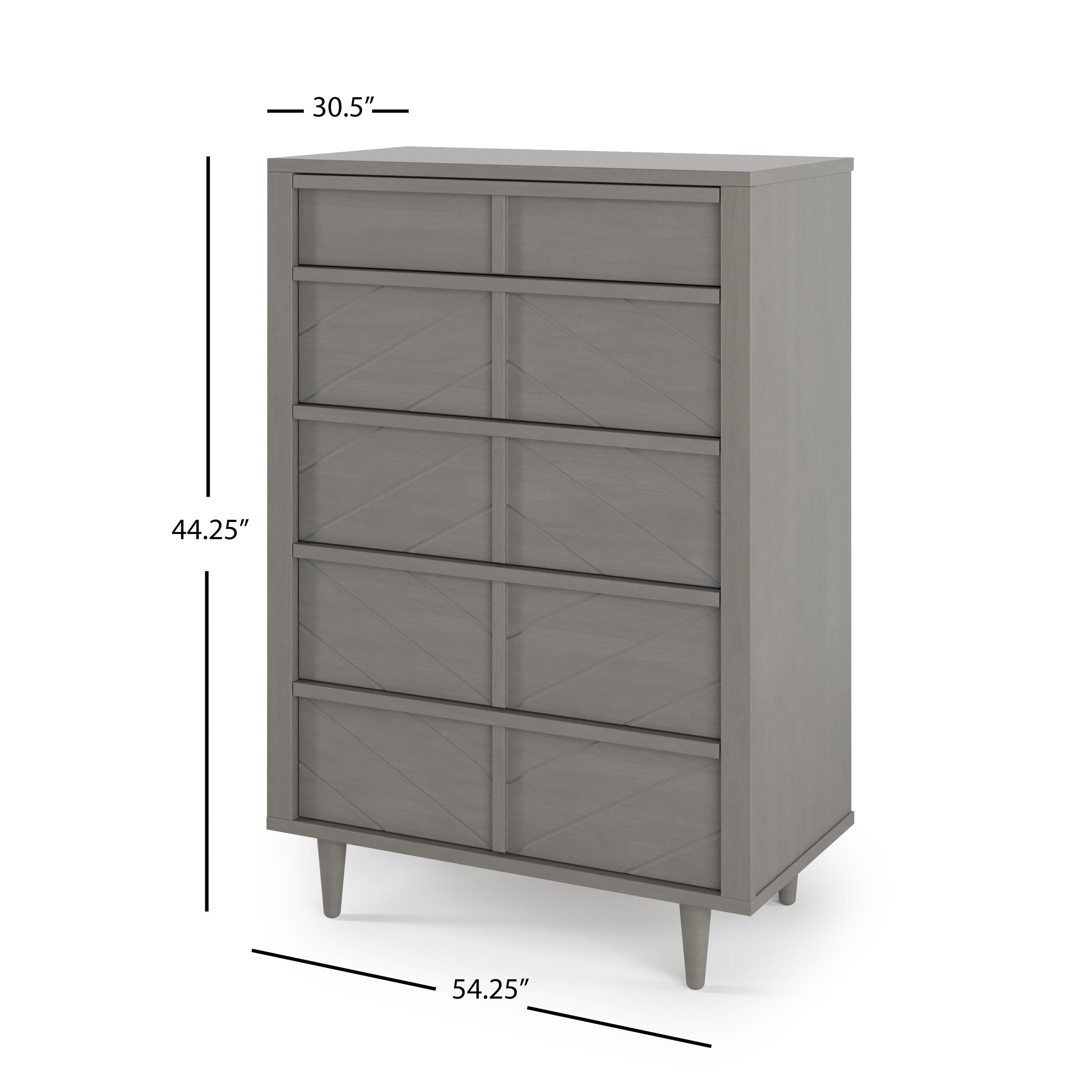 Surrey Hill 5 Drawer Chest, Lunar Gray