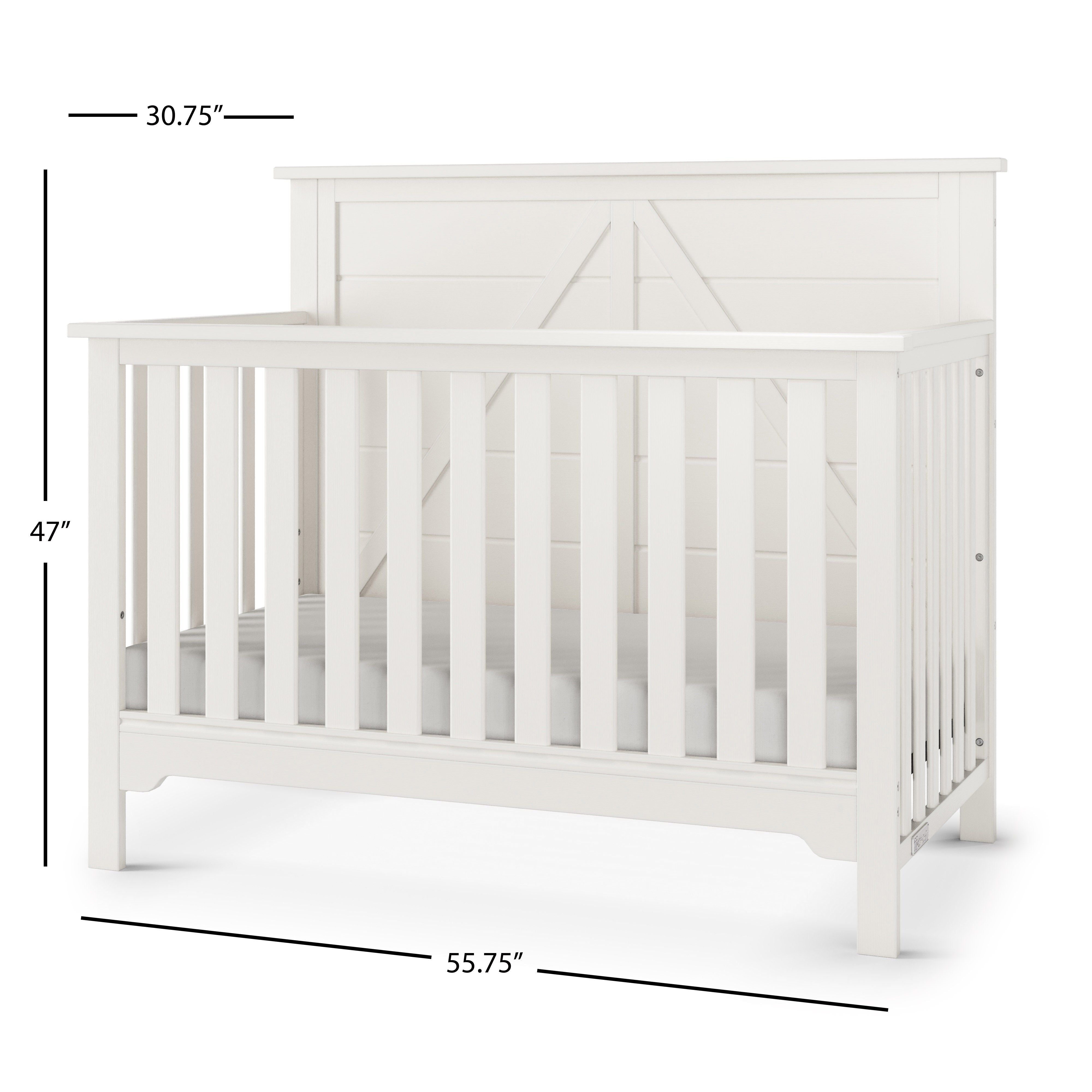 Woodland 4-in-1 Convertible Crib, Brushed Cotton