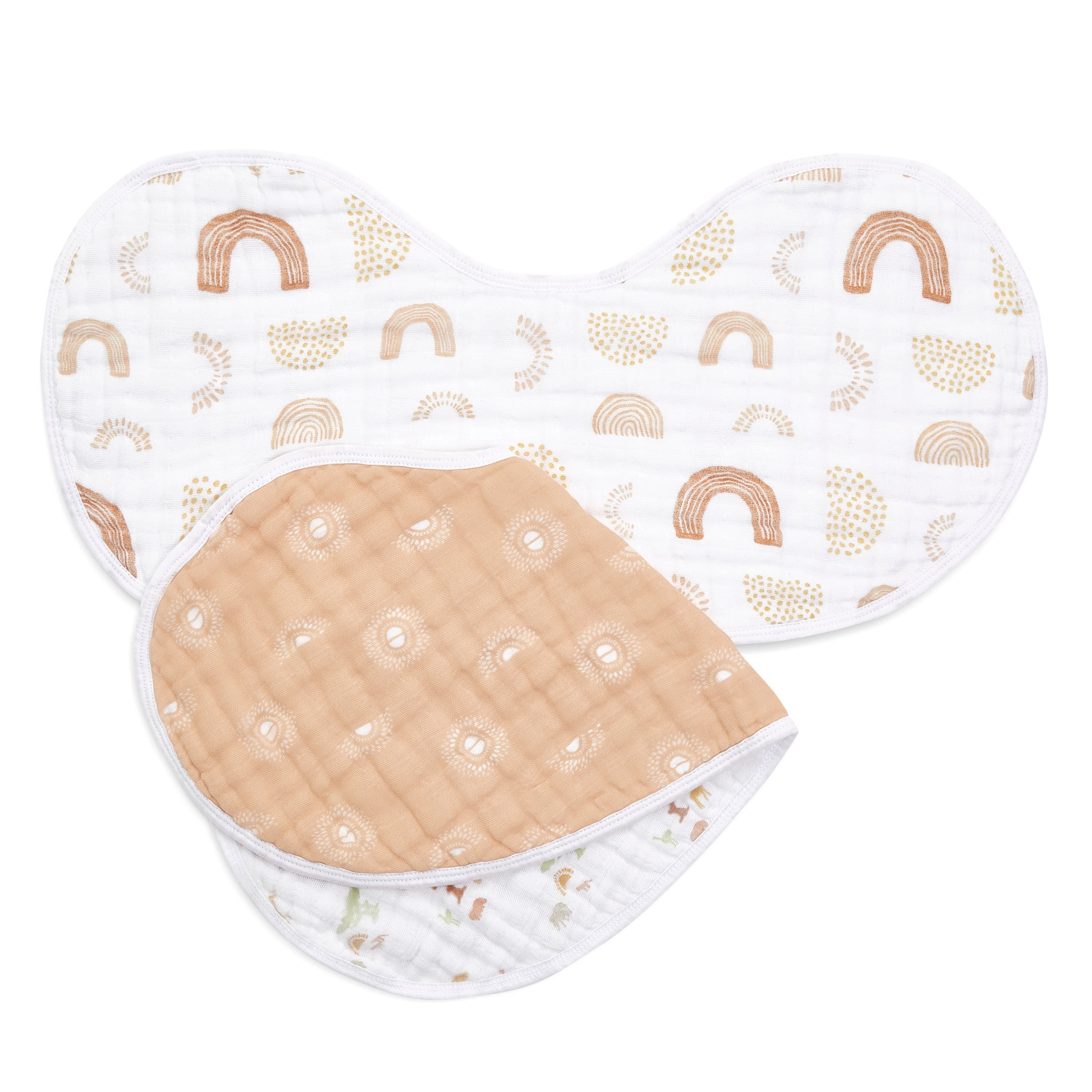 Boutique 100% Cotton Muslin Burpy Bibs 2 Pack