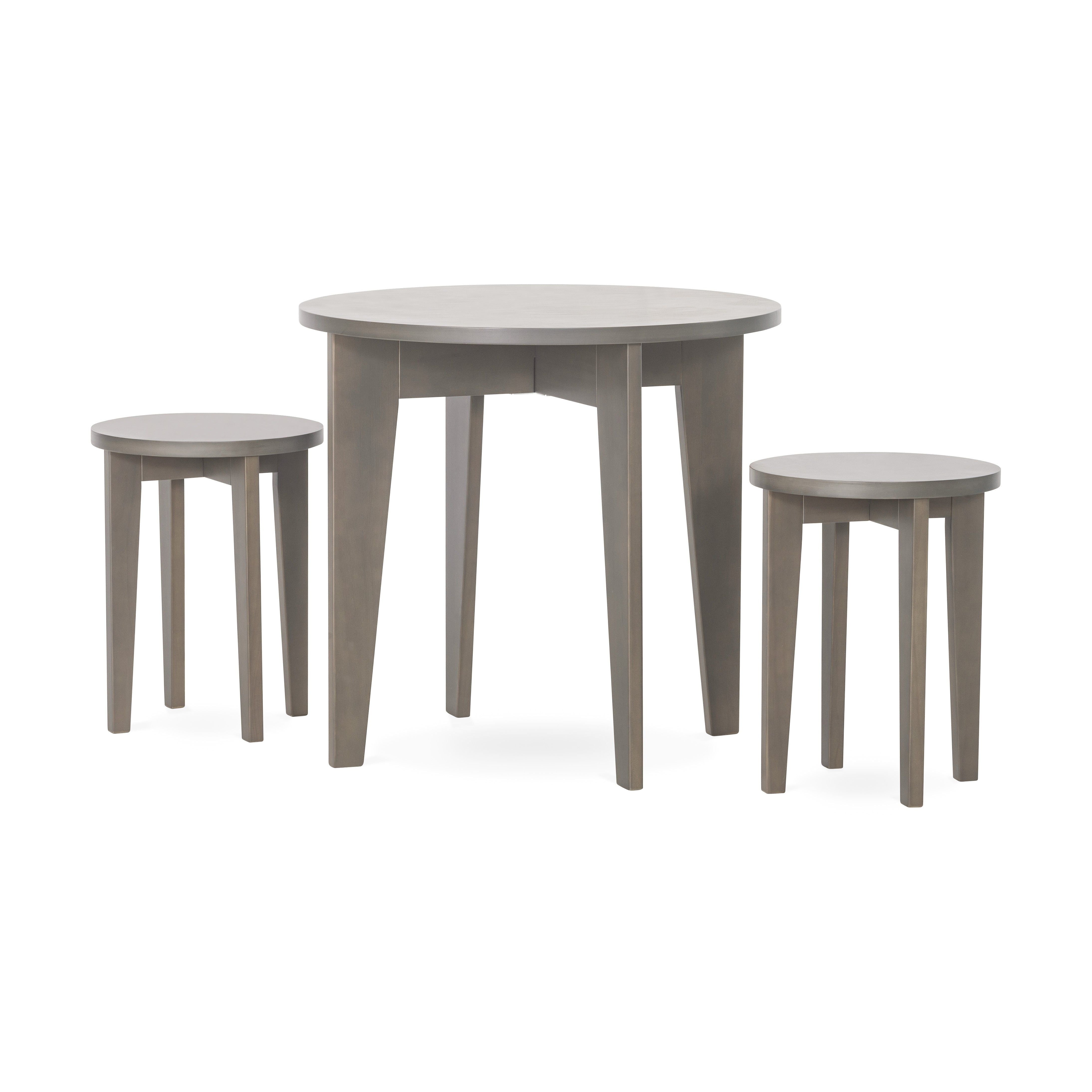 Geo Table and Stools Set, Dapper Gray