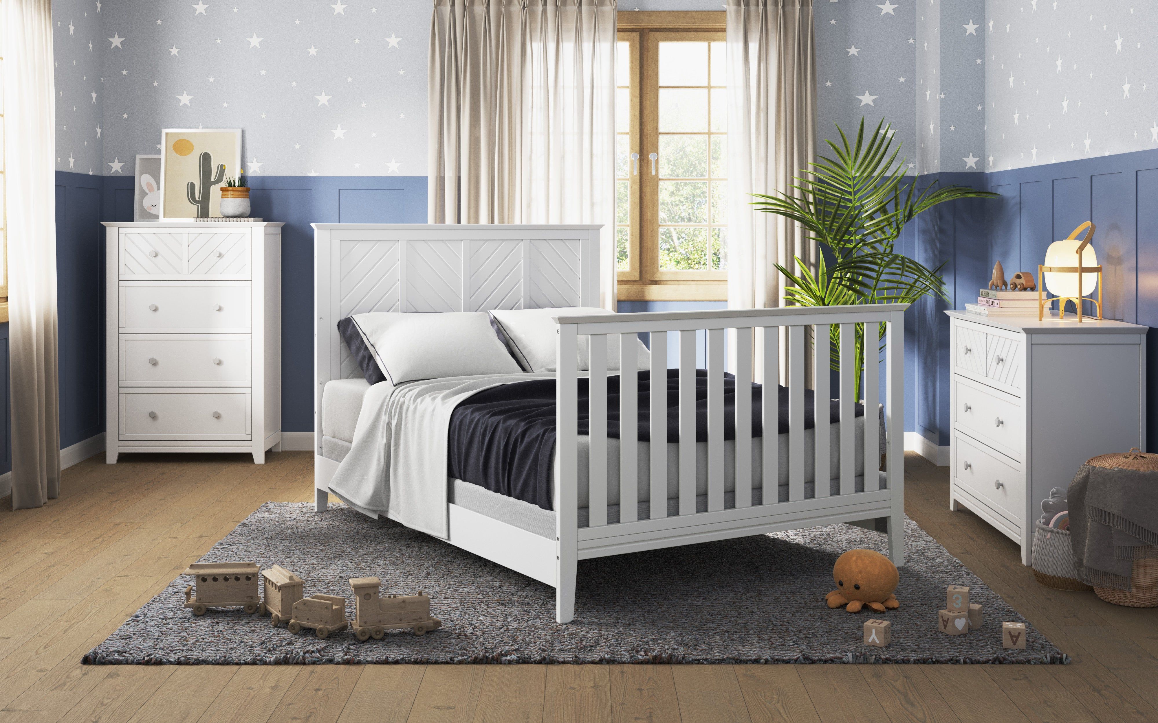 Atwood 4-in-1 Convertible Crib, Matte White
