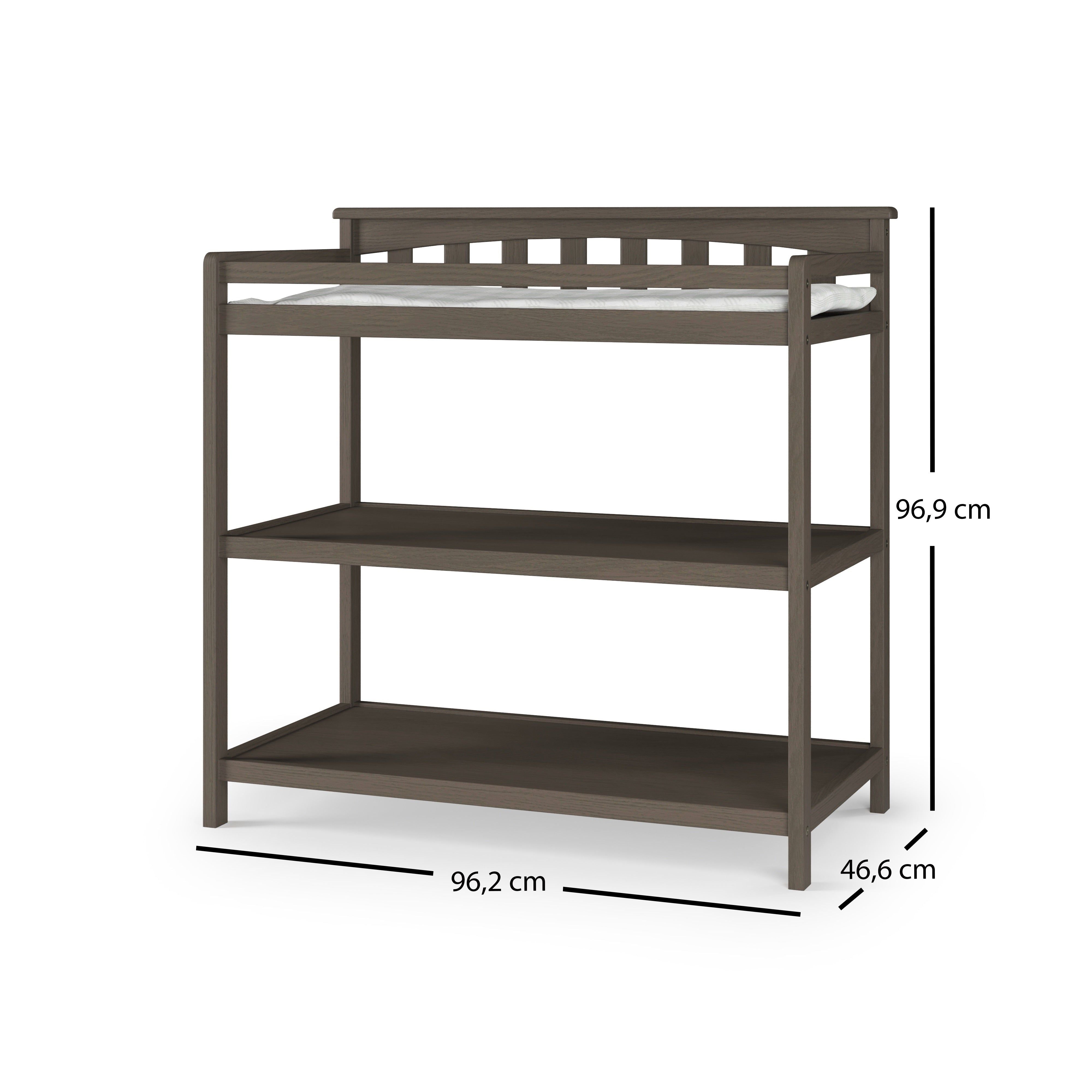 Flat Top Baby Changing Table, Dapper Gray