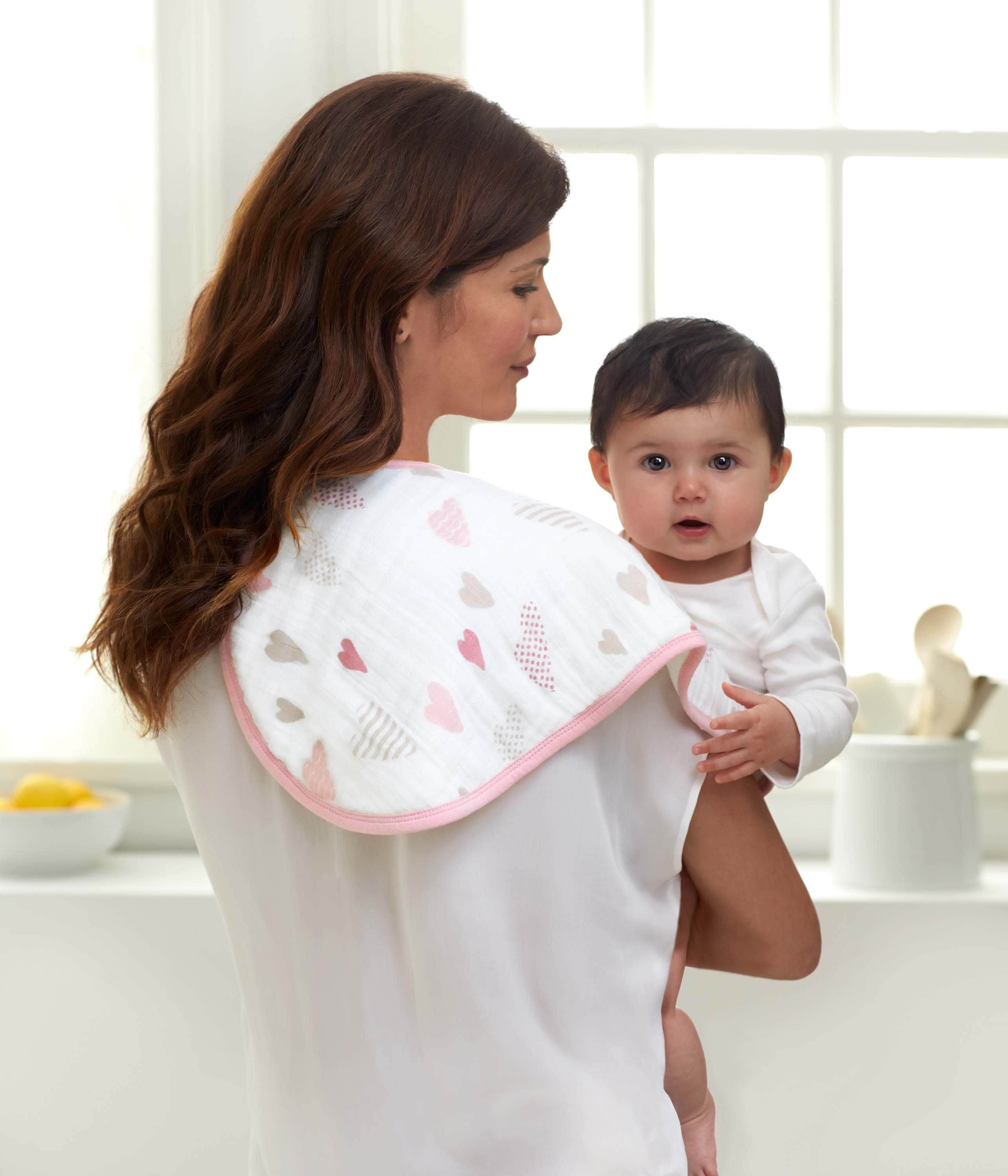 Boutique 100% Cotton Muslin Burpy Bibs 2 Pack