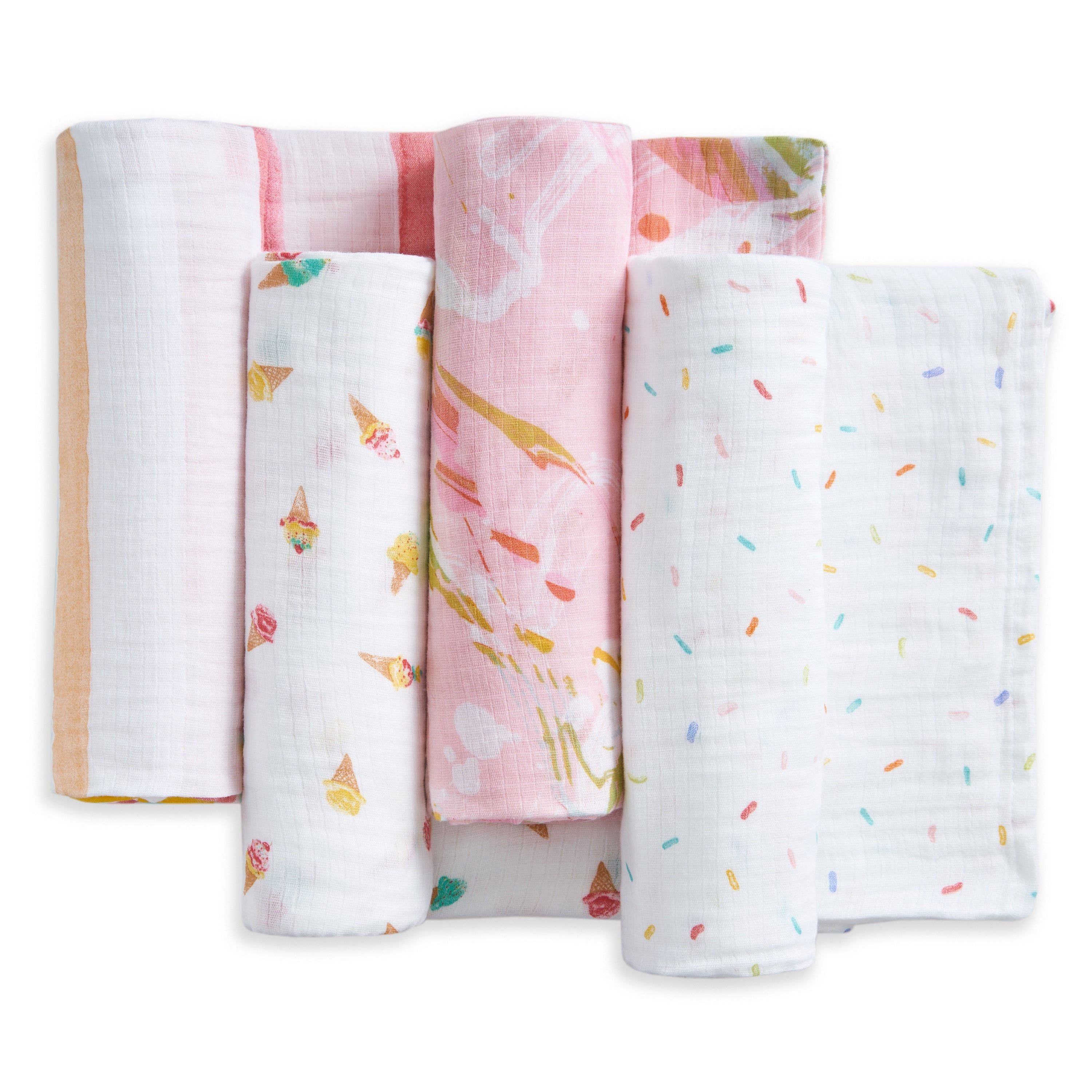Essentials Cotton Muslin Swaddle Blanket 4 Pack