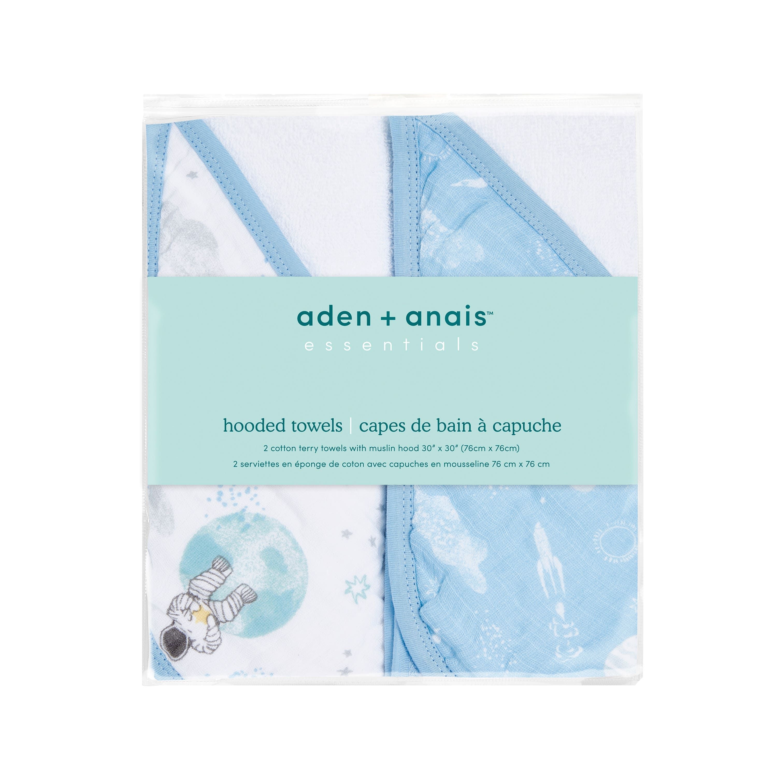 Essentials Cotton Muslin Hooded Towels 2 Pack