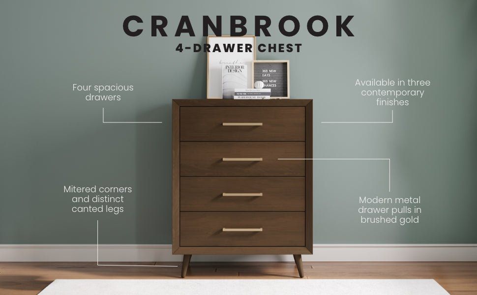 Cranbrook 4 Drawer Chest, Toasted Chestnut