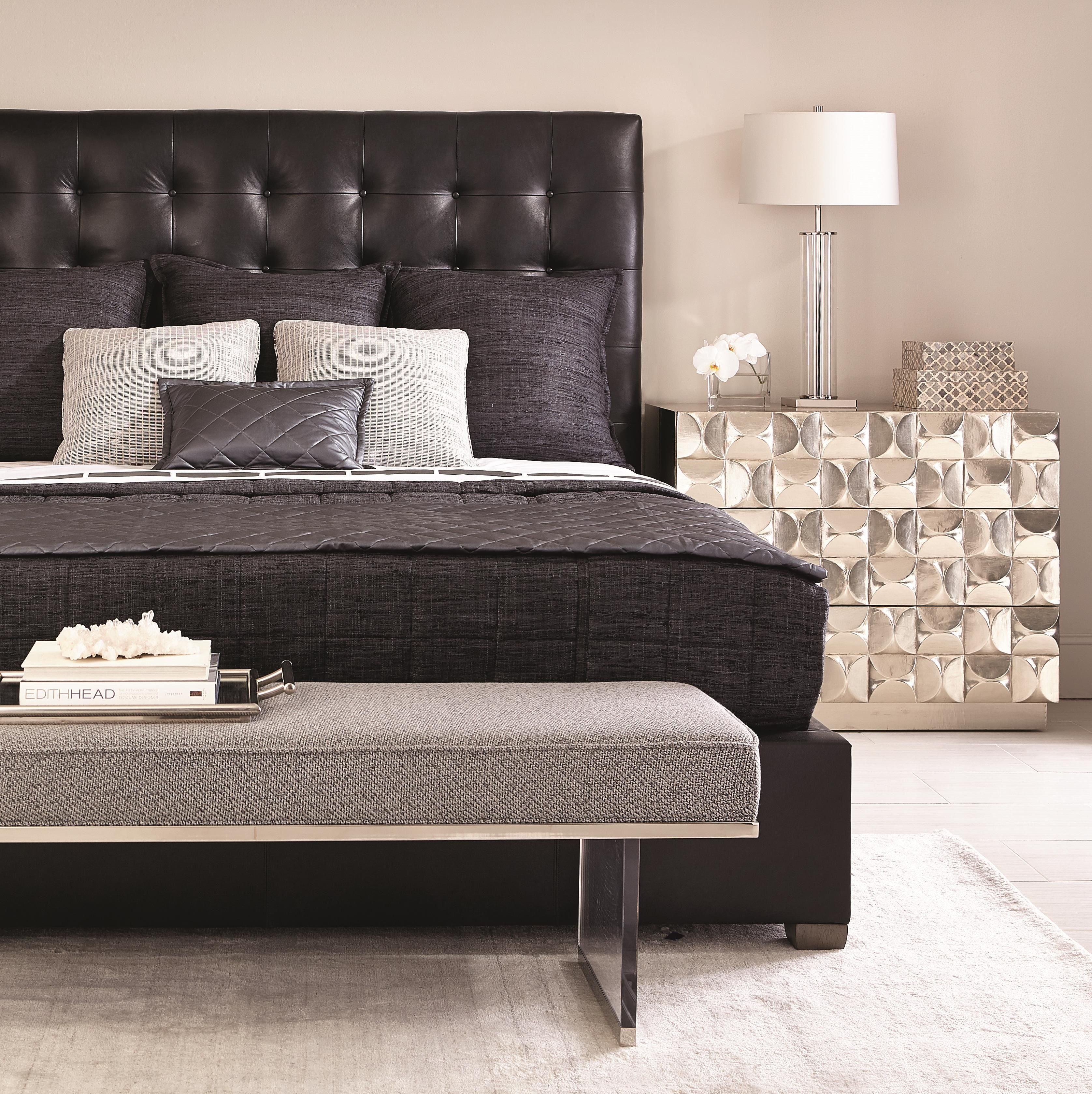 Bernhardt Furniture – Avery Leather Panel Bed King
