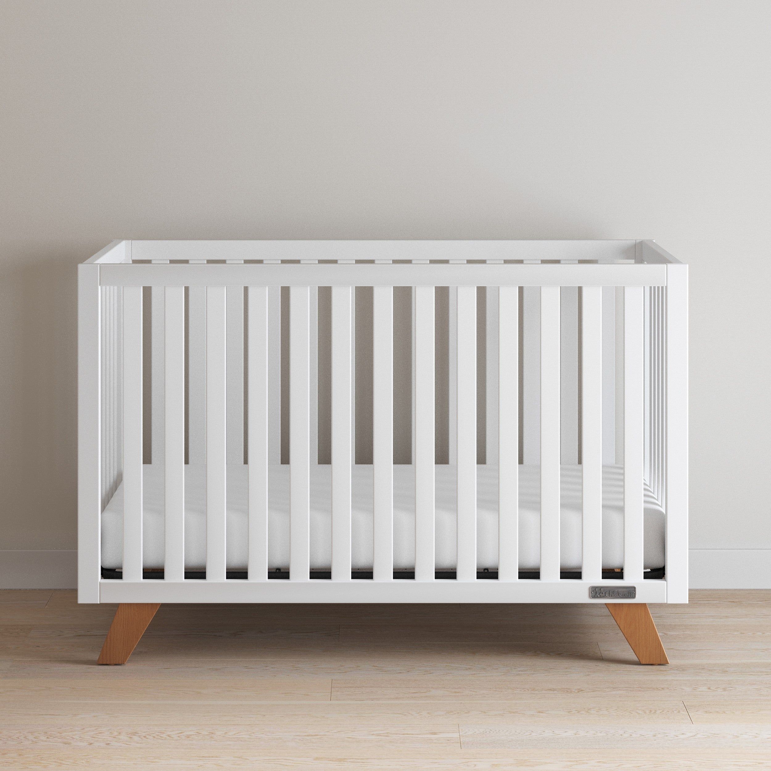 Soho 4-in-1 Convertible Crib, White/Natural