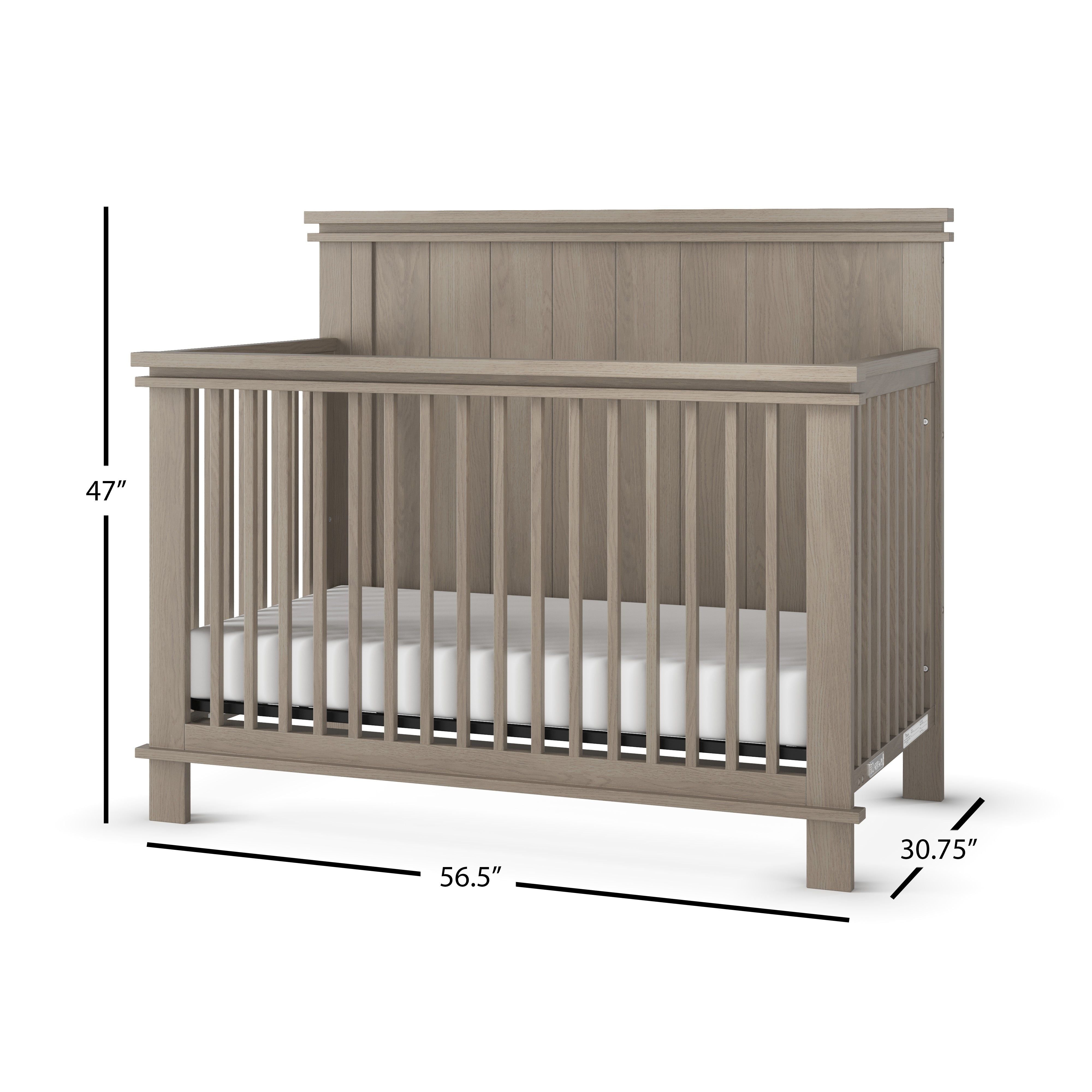 Denman 4-in-1 Convertible Crib, Crescent Gray