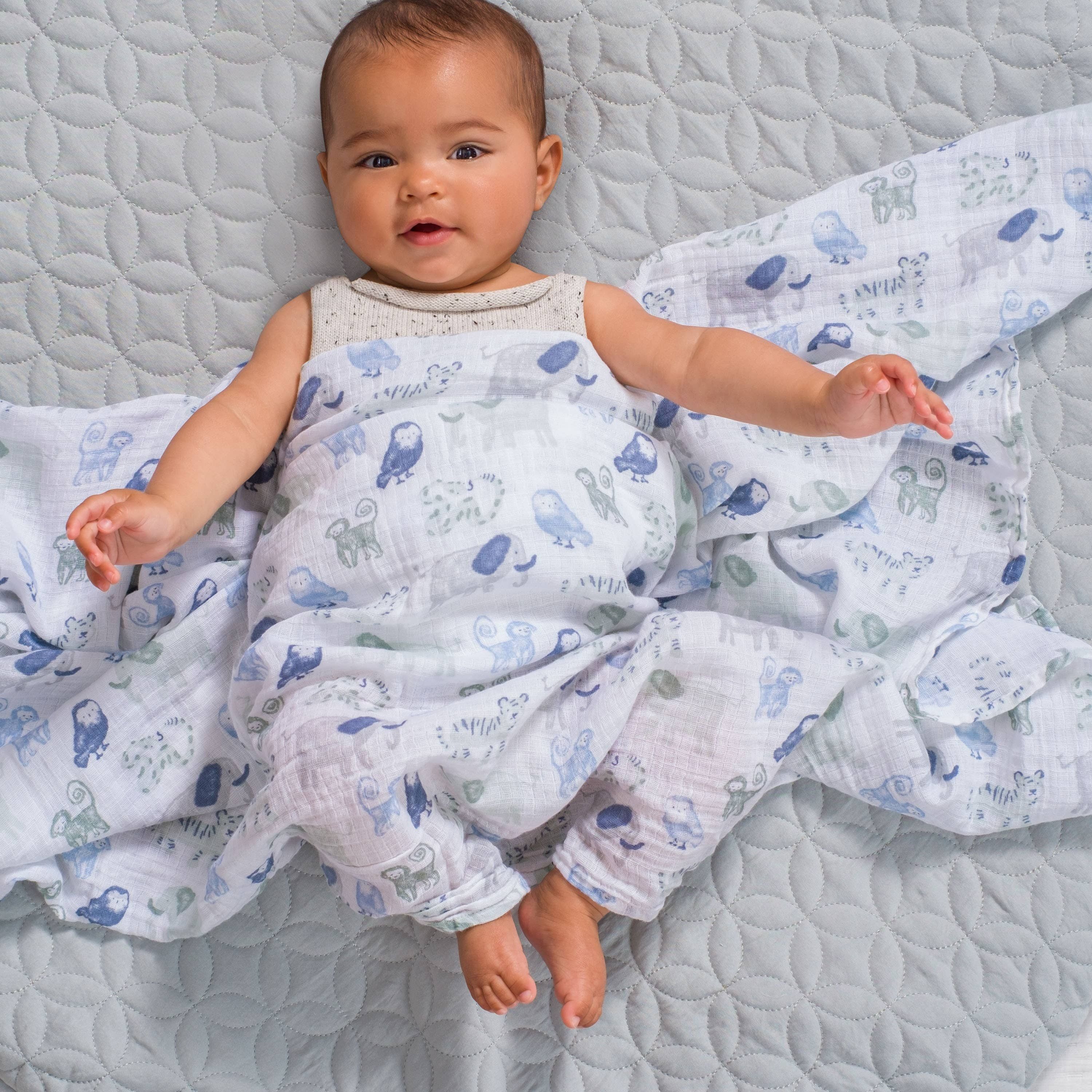 Essentials Cotton Muslin Swaddle Blanket 4 Pack