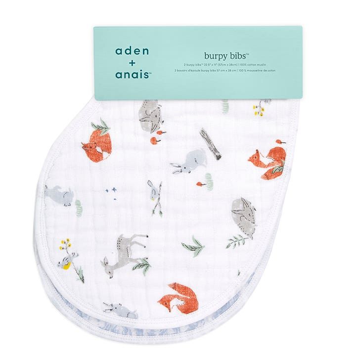 Boutique 100% Cotton Muslin Burpy Bibs 2 Pack