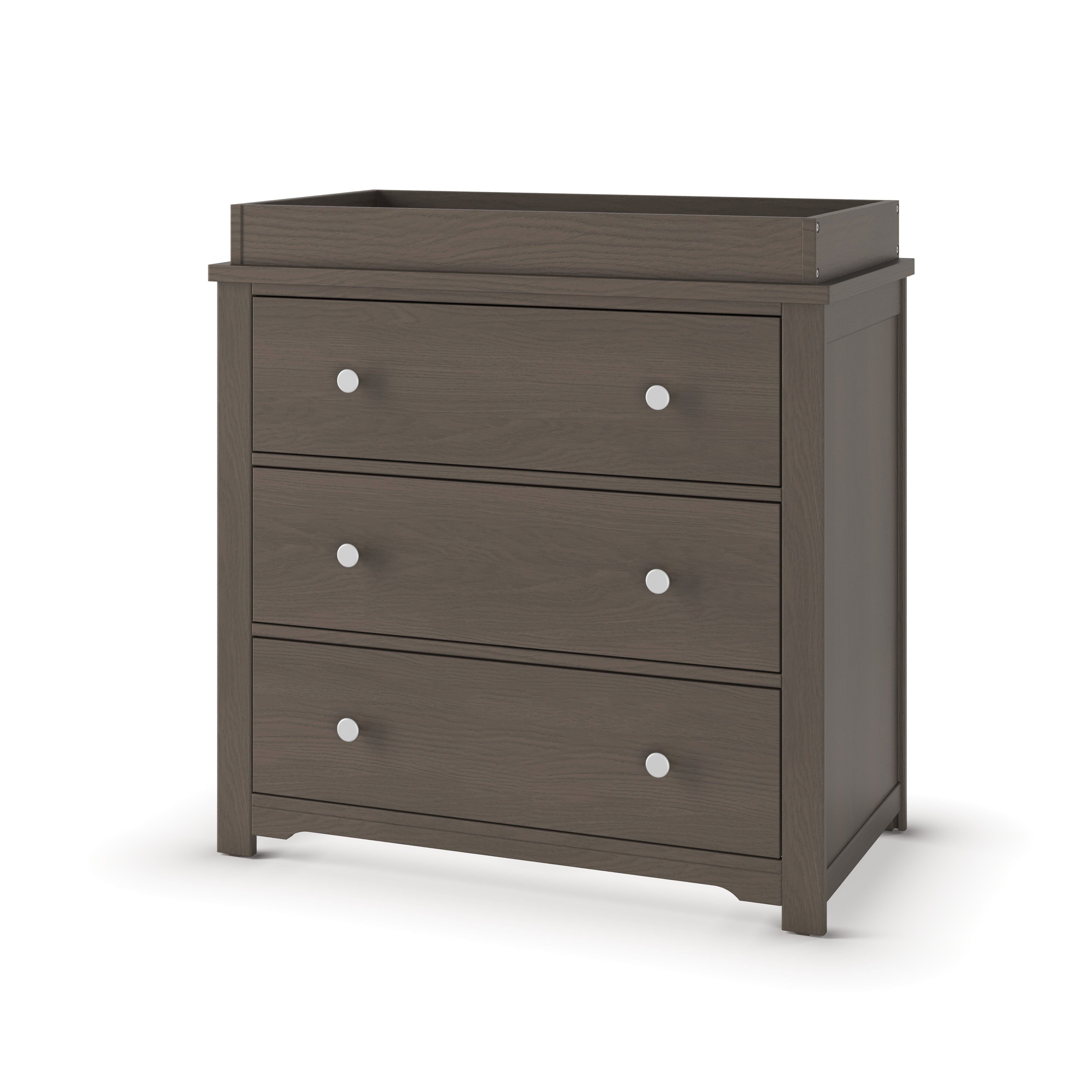Harmony 3-Drawer Dresser With Changing Table Topper, Dapper Gray