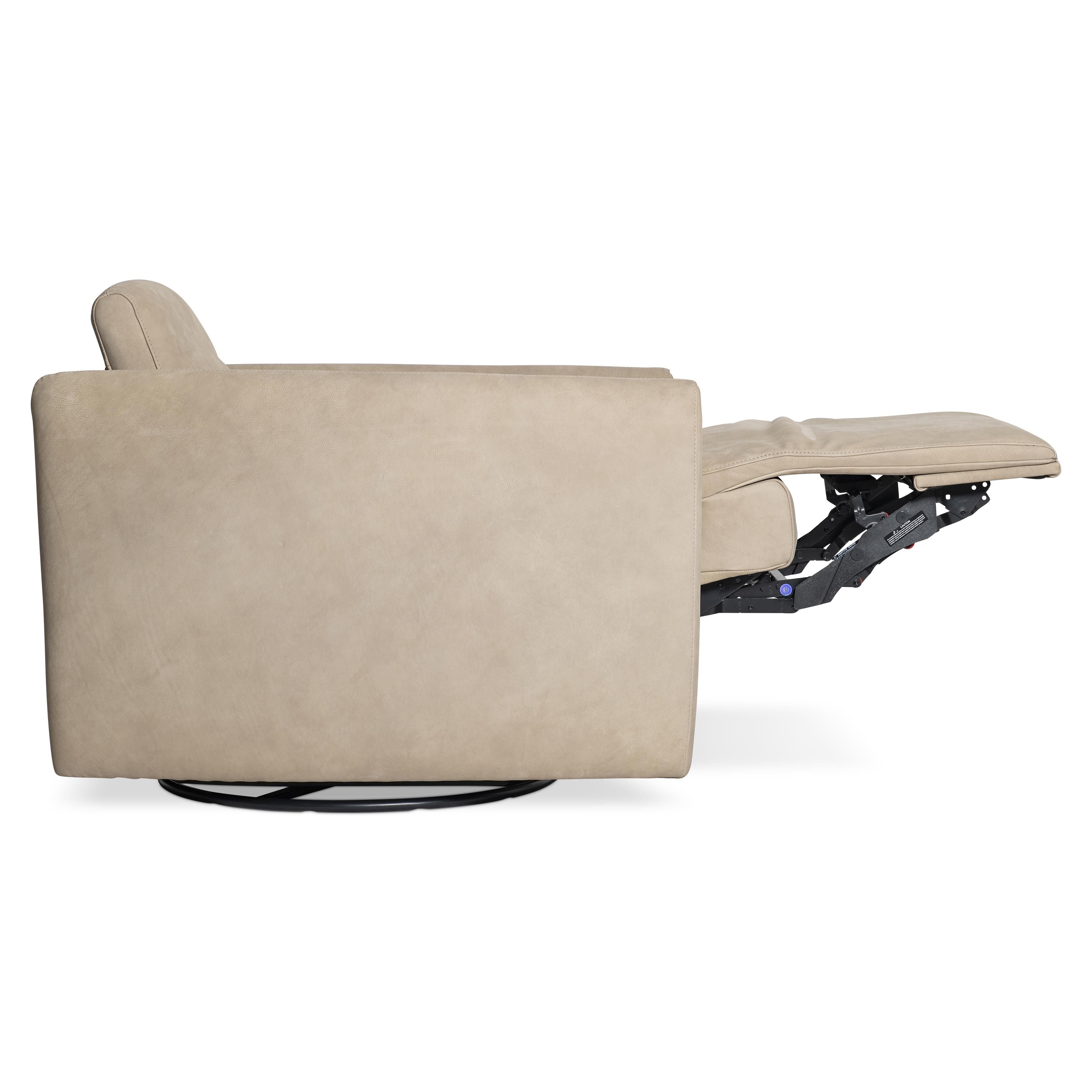 Bernhardt Furniture – Livvy Leather Power Motion Swivel Chair