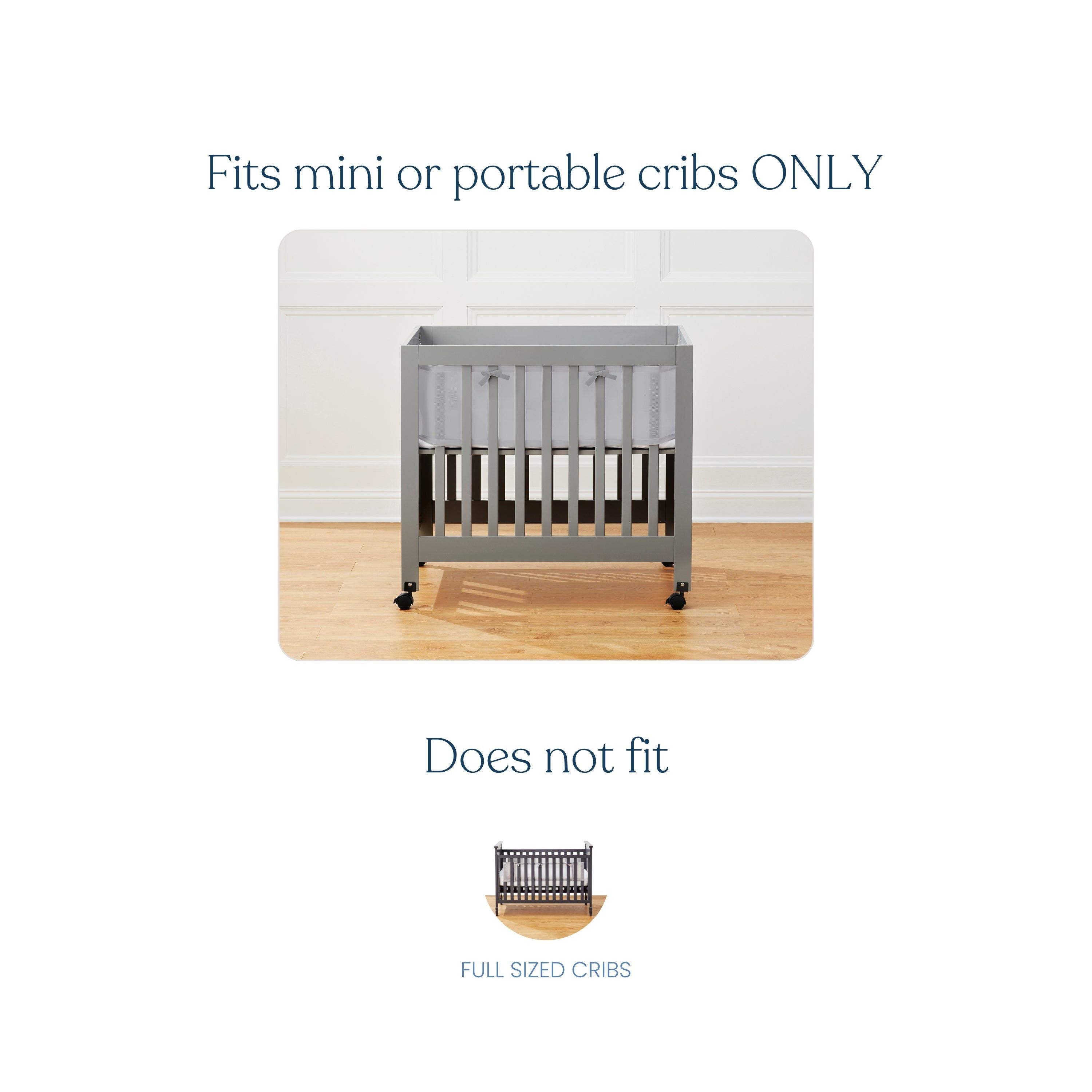 Breathable Mesh Crib Liner For Mini Crib