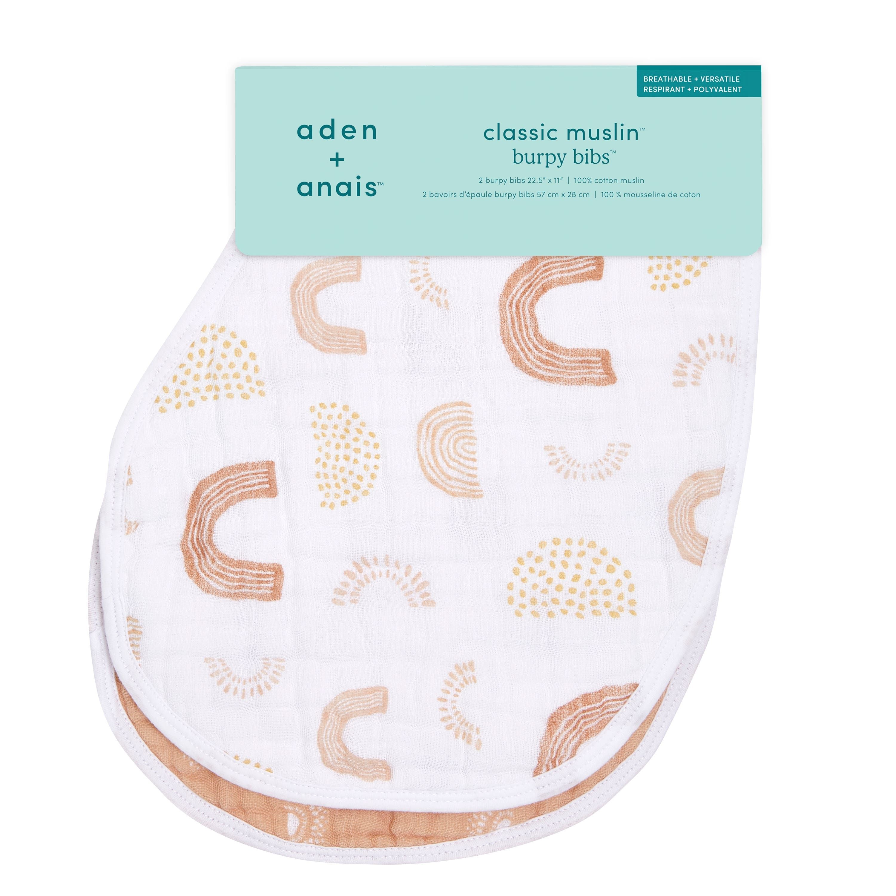 Boutique 100% Cotton Muslin Burpy Bibs 2 Pack