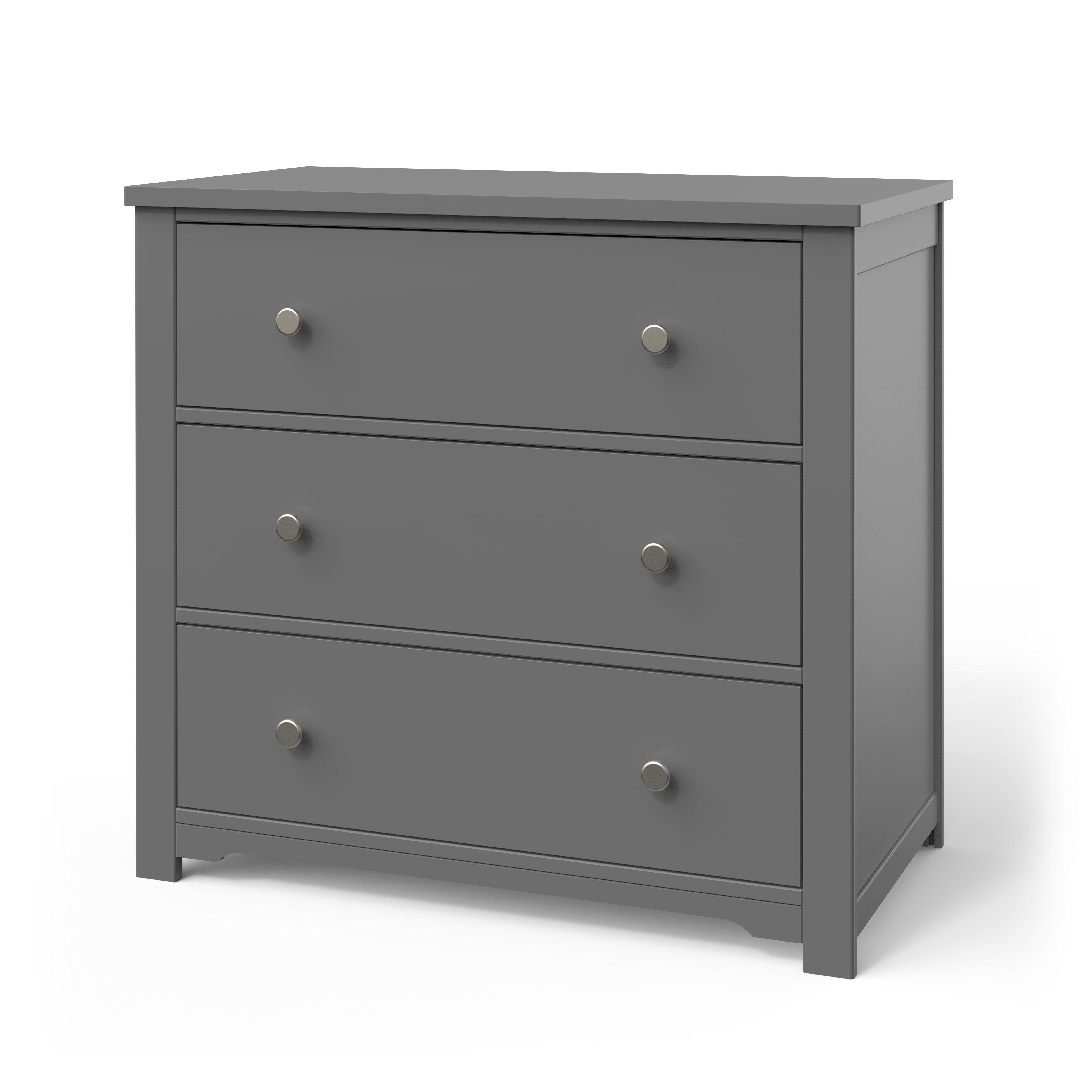 Harmony 3-Drawer Dresser With Changing Table Topper, Cool Gray
