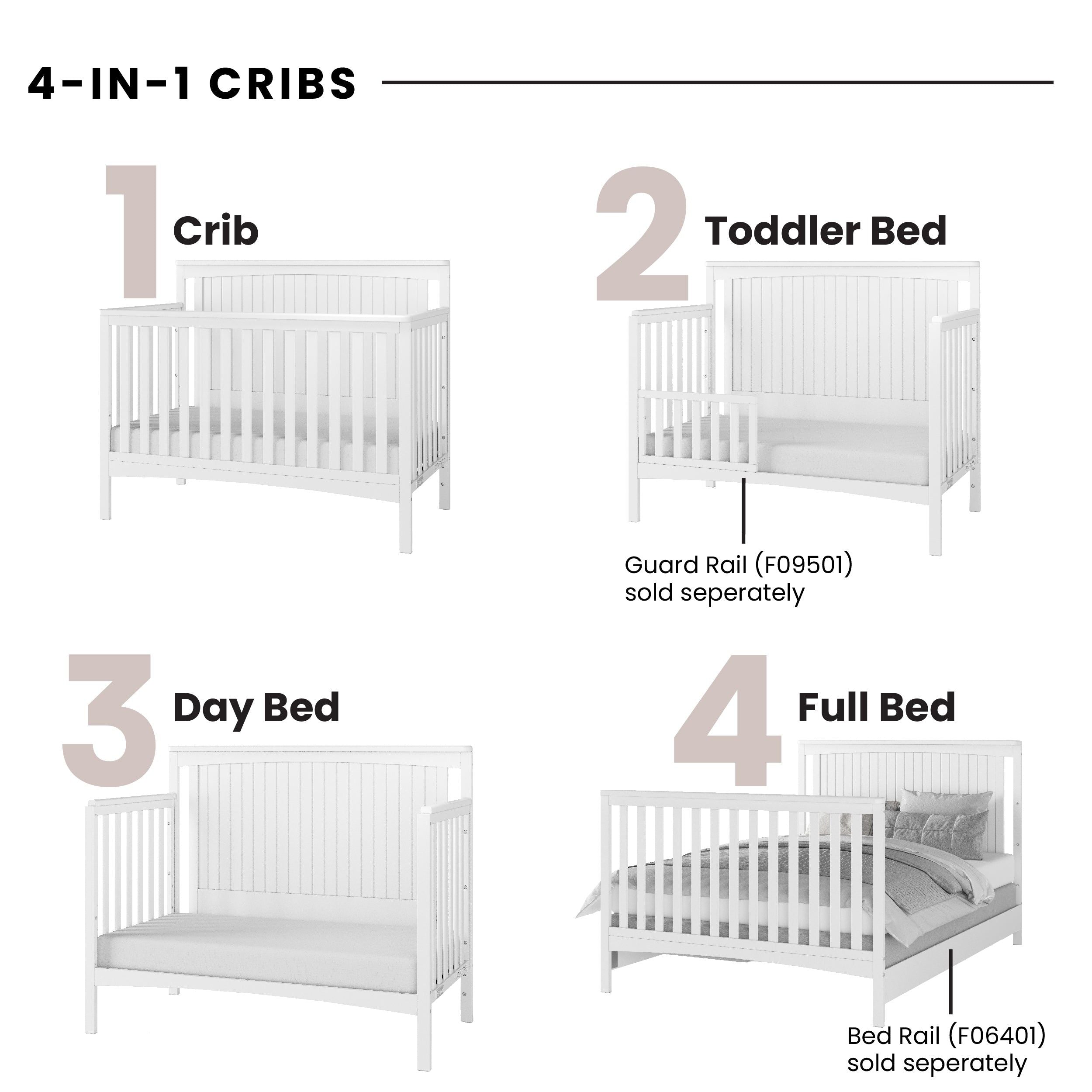 Scout 4-in-1 Convertible Crib, Matte White