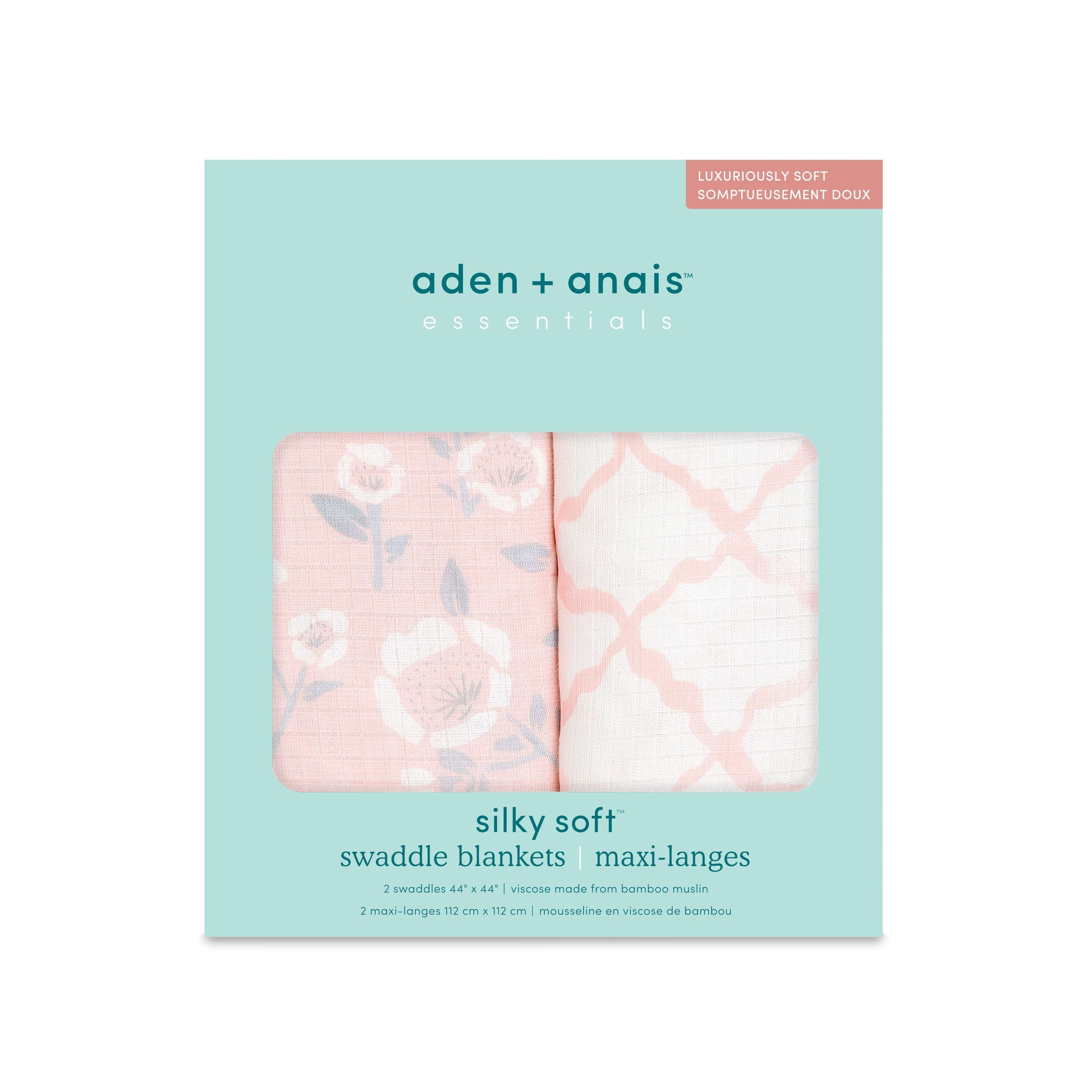 Essentials Silky Soft Swaddle Blanket 2 Pack