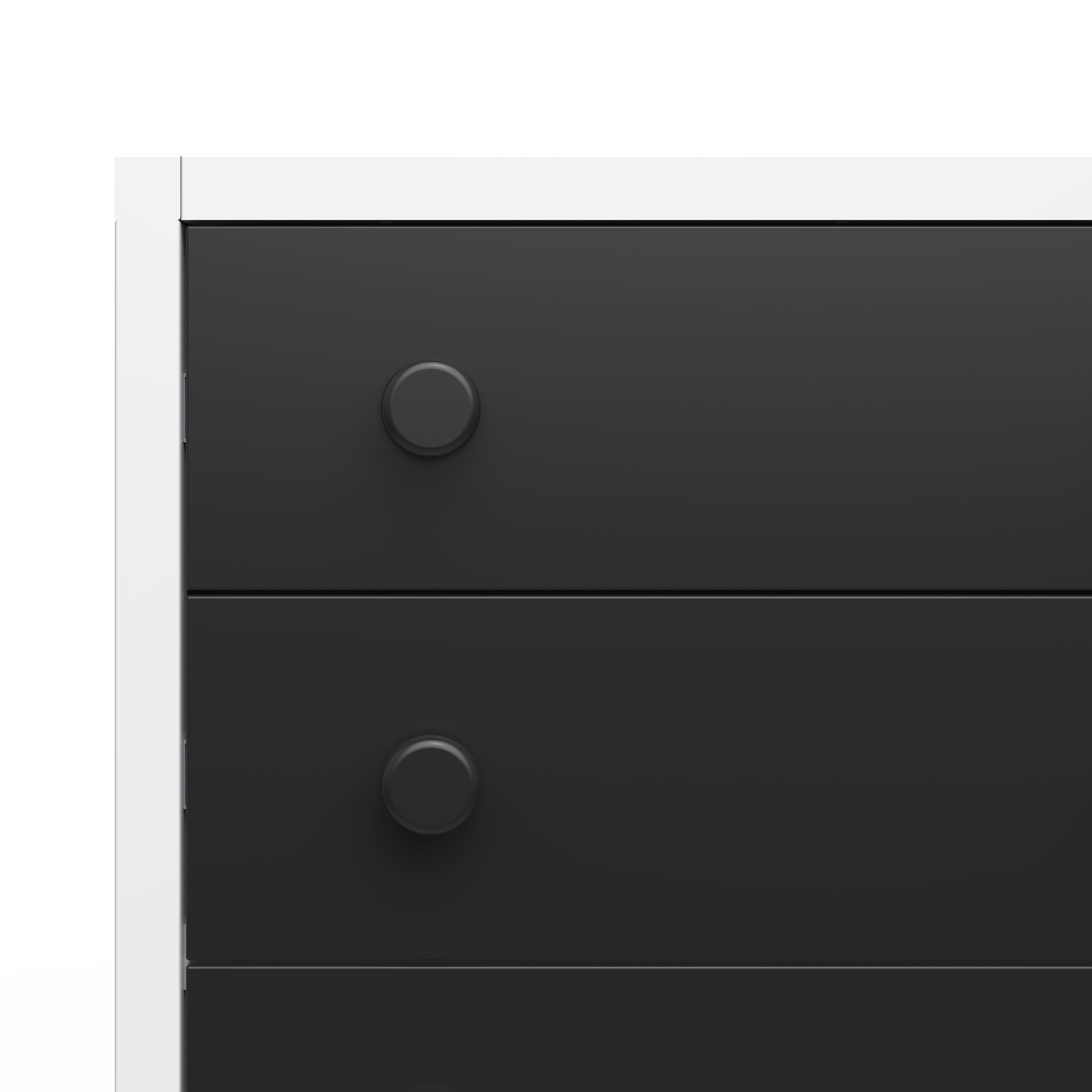 Orbit 4 Drawer Chest, Ebony/matte White