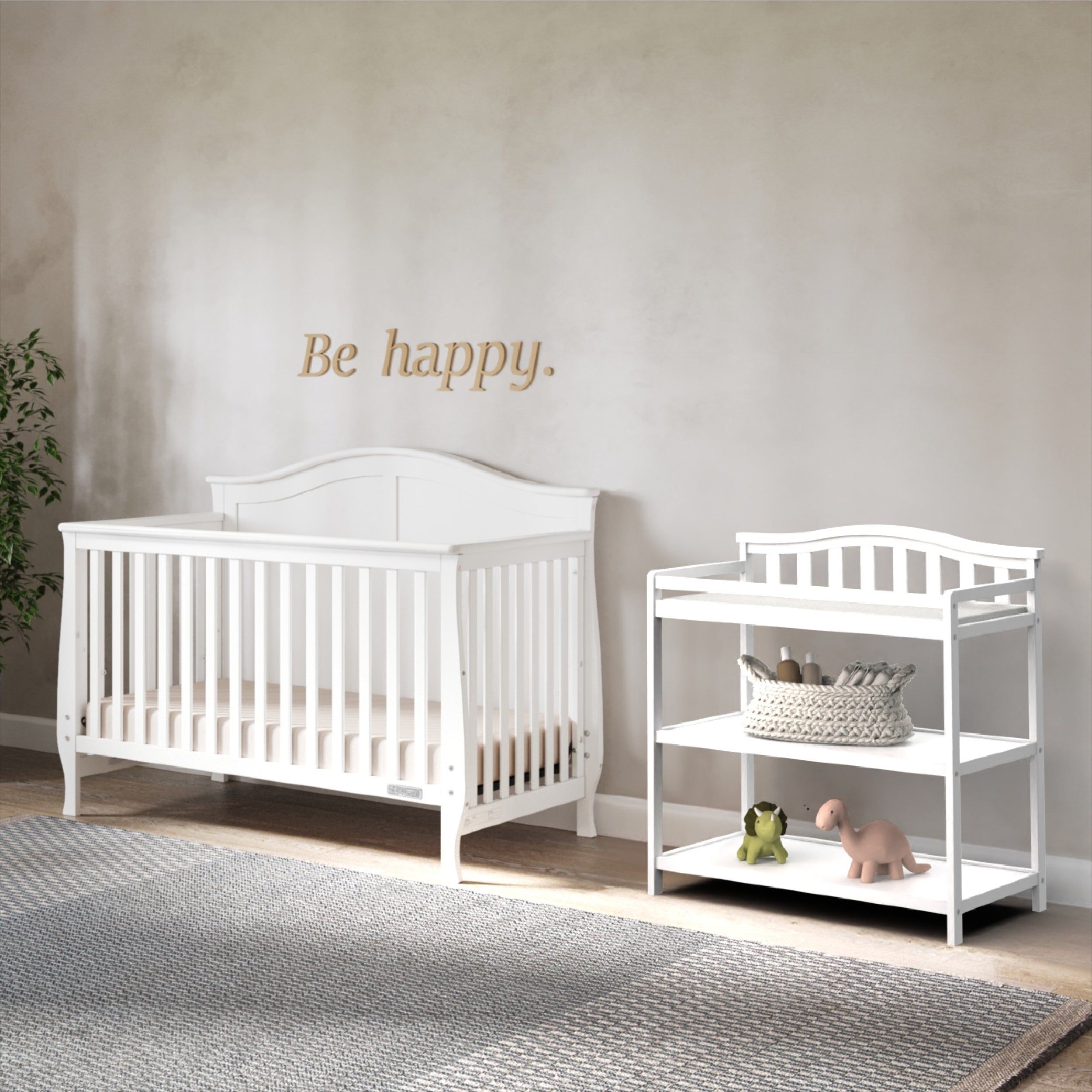 Arch Top Baby Changing Table, Matte White