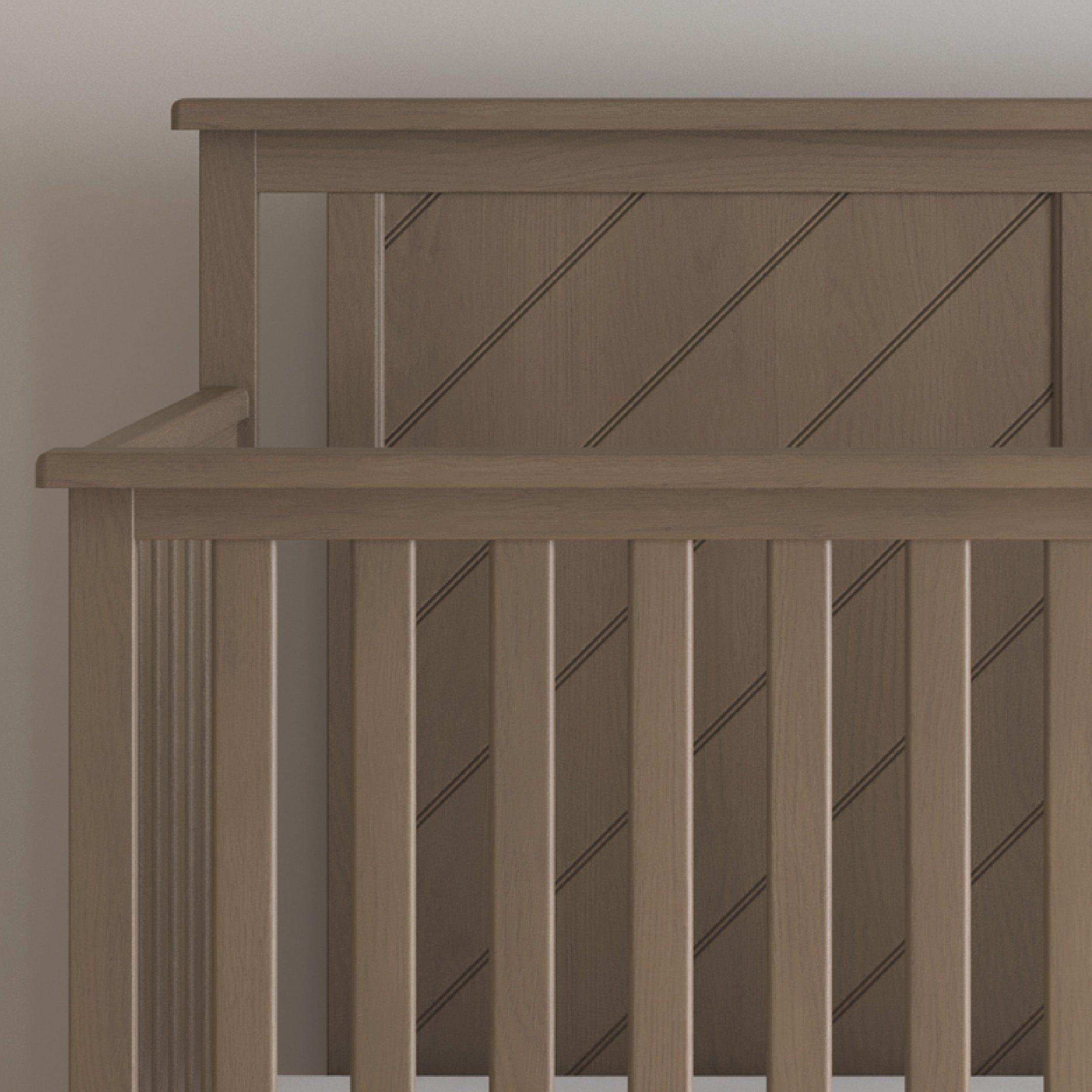 Hampton Flat Top 4-in-1 Convertible Crib, Dusty Heather