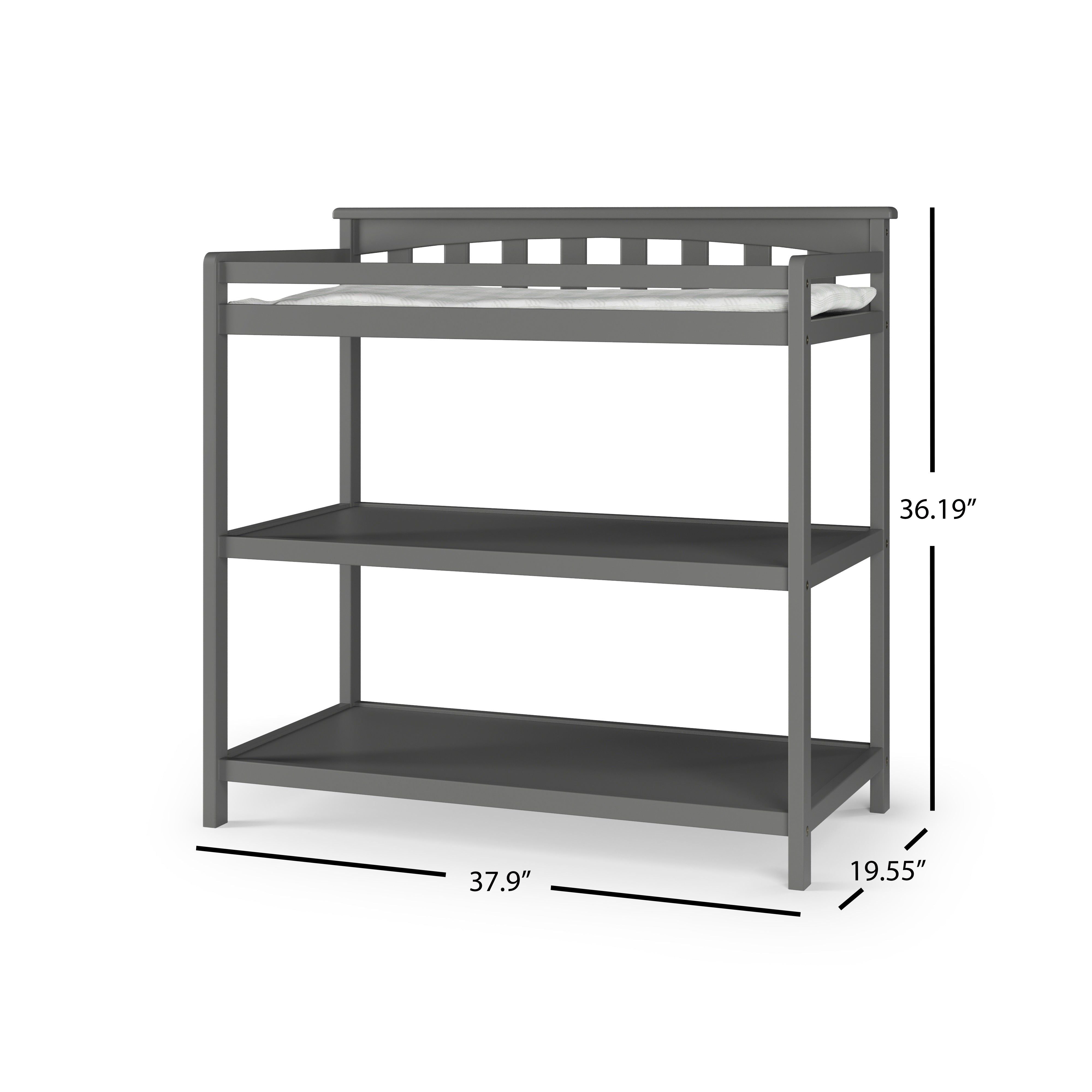 Flat Top Baby Changing Table, Cool Gray