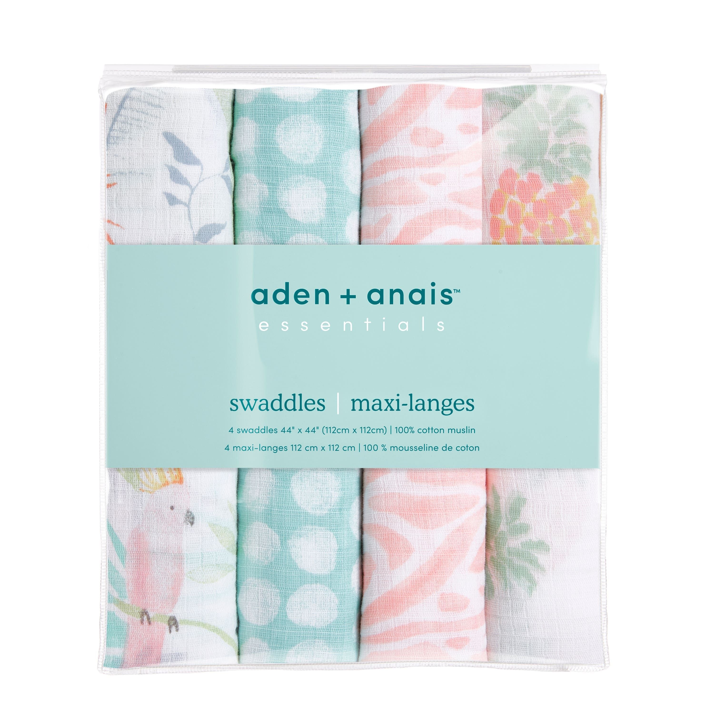 Essentials Cotton Muslin Swaddle Blanket 4 Pack