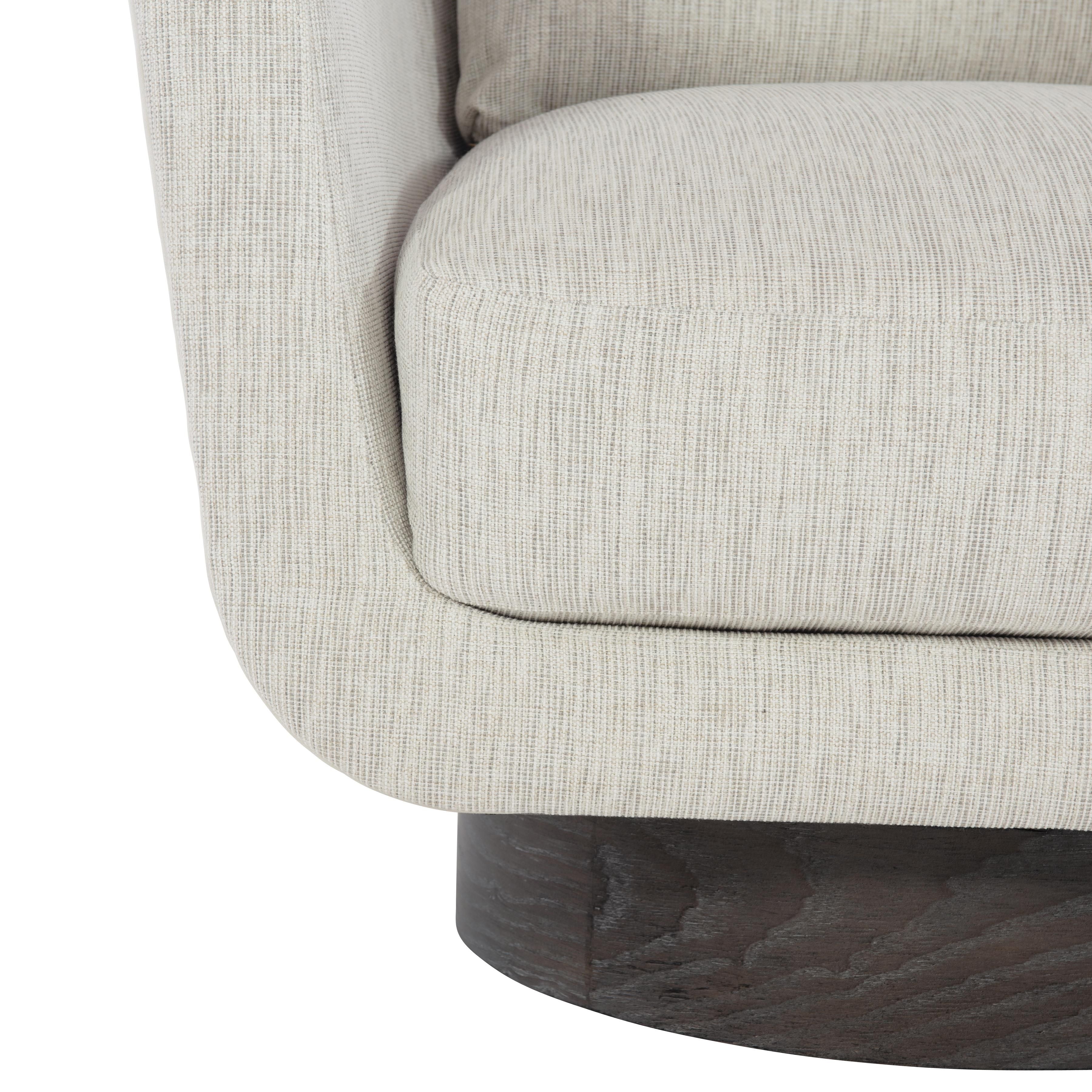 Bernhardt Furniture – Gemma Leather-Fabric Swivel Chair