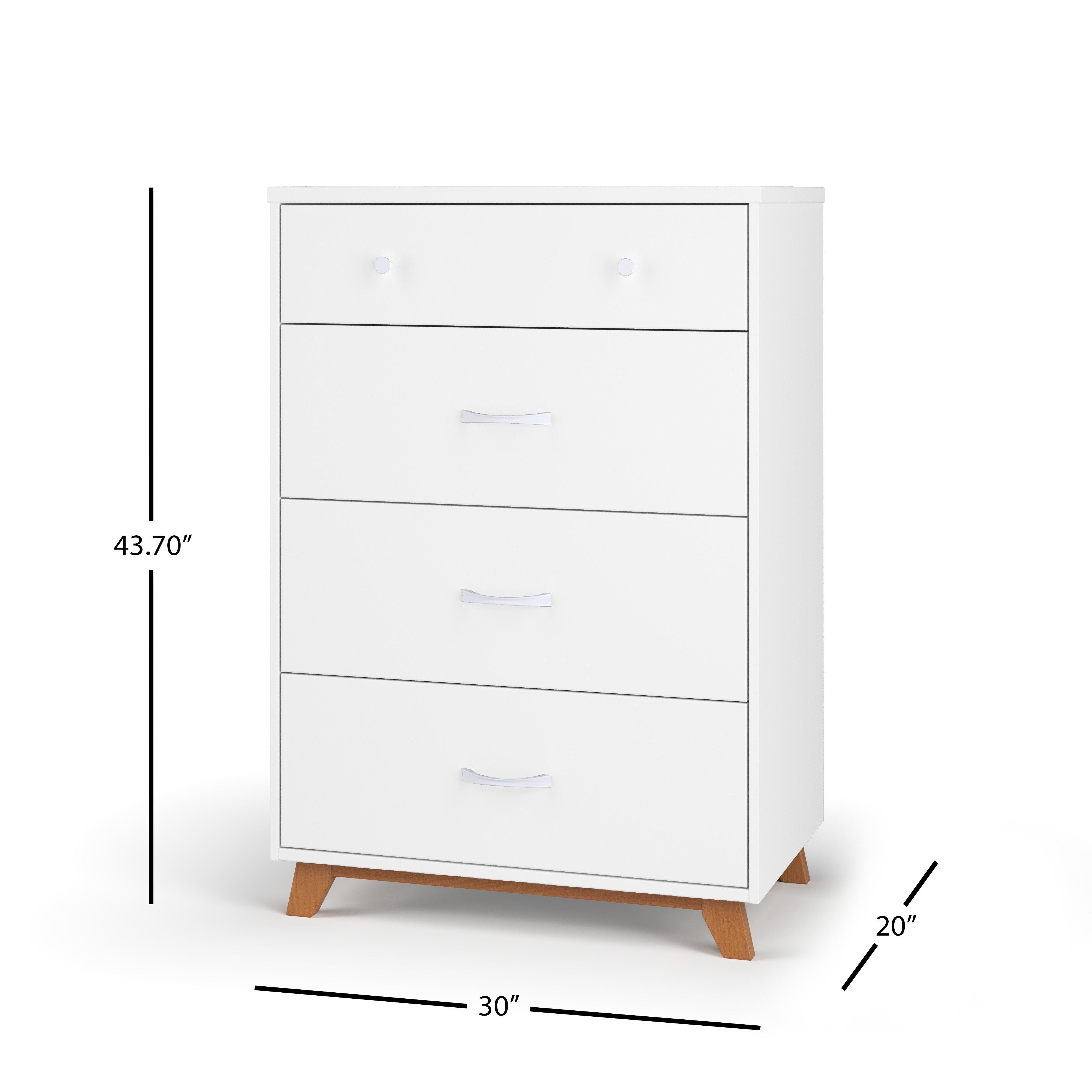 Soho 4 Drawer Chest, White/Natural