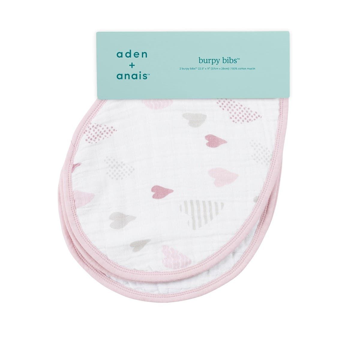 Boutique 100% Cotton Muslin Burpy Bibs 2 Pack