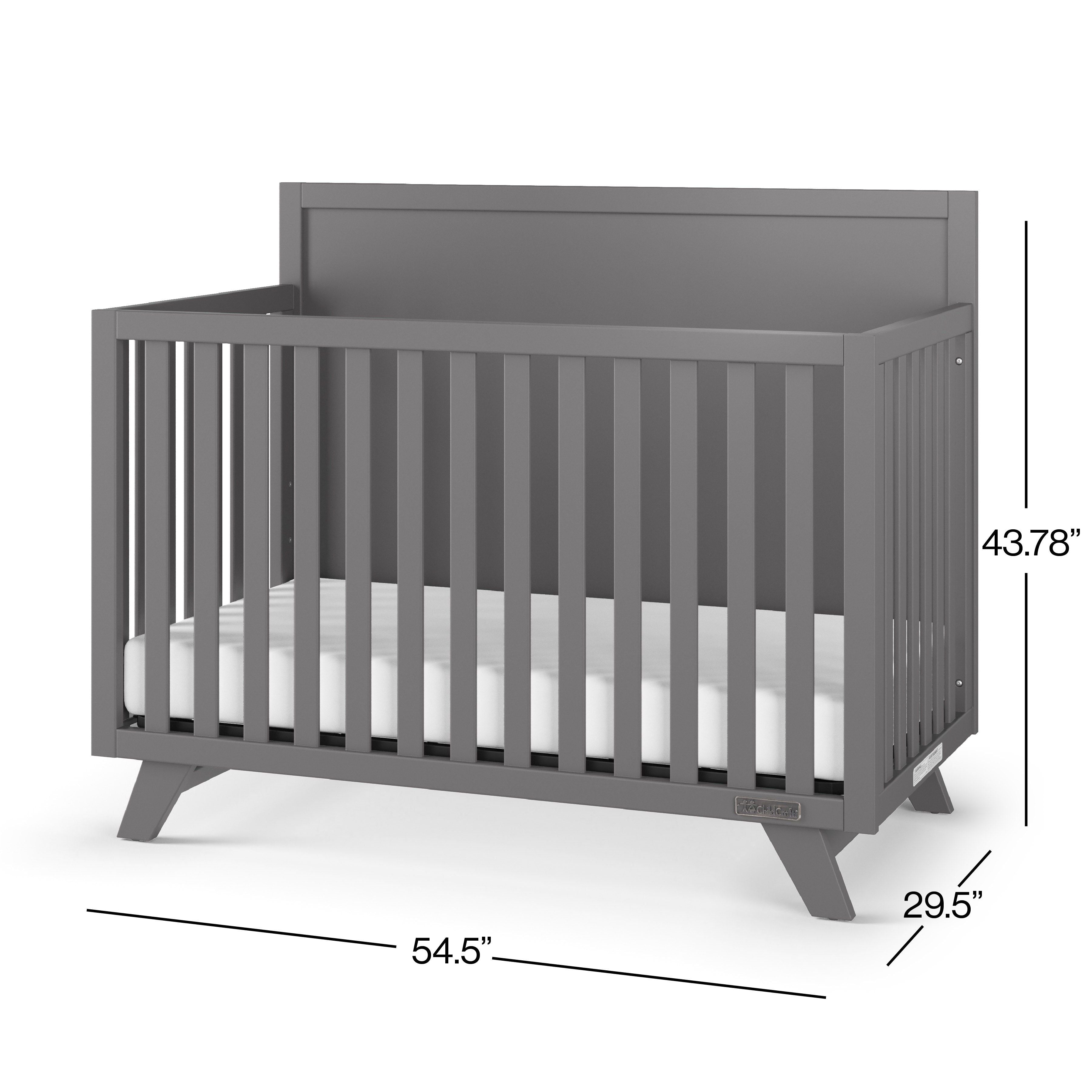 Soho 4-in-1 Flat Top Convertible Crib, Cool Gray