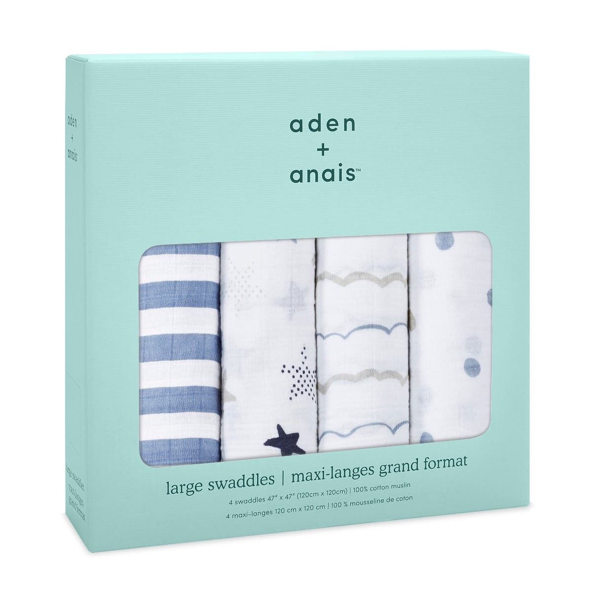 Boutique 100% Cotton Muslin Swaddle Blanket 4 Pack