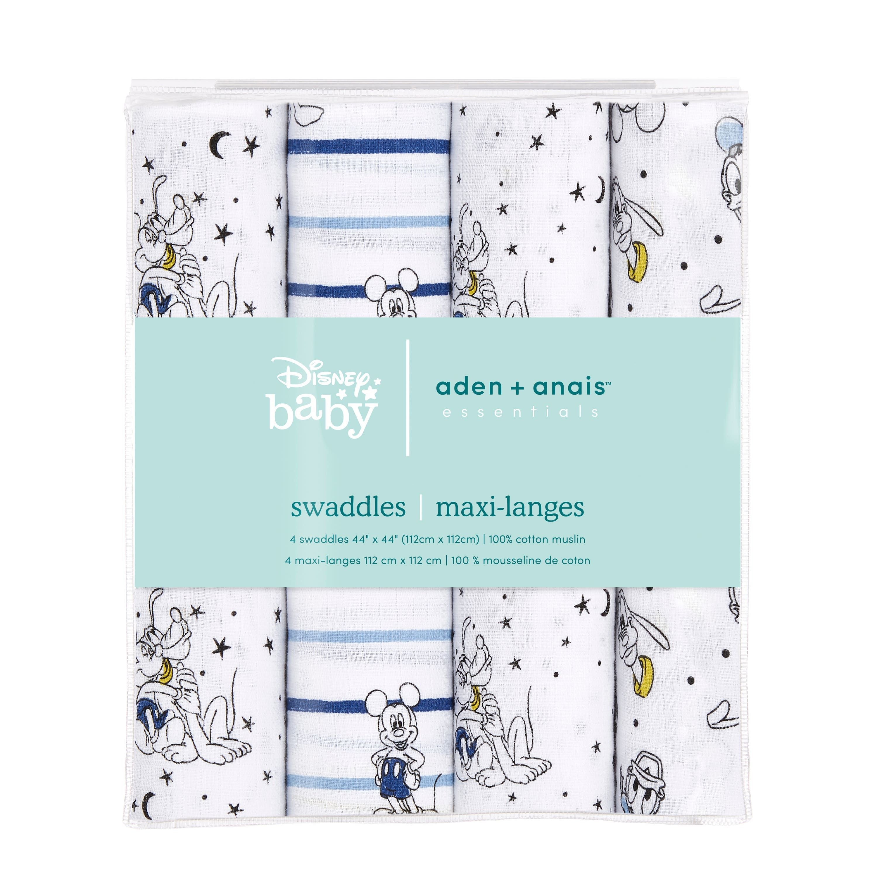 Disney™ Essentials Cotton Muslin Swaddle Blanket 4 Pack
