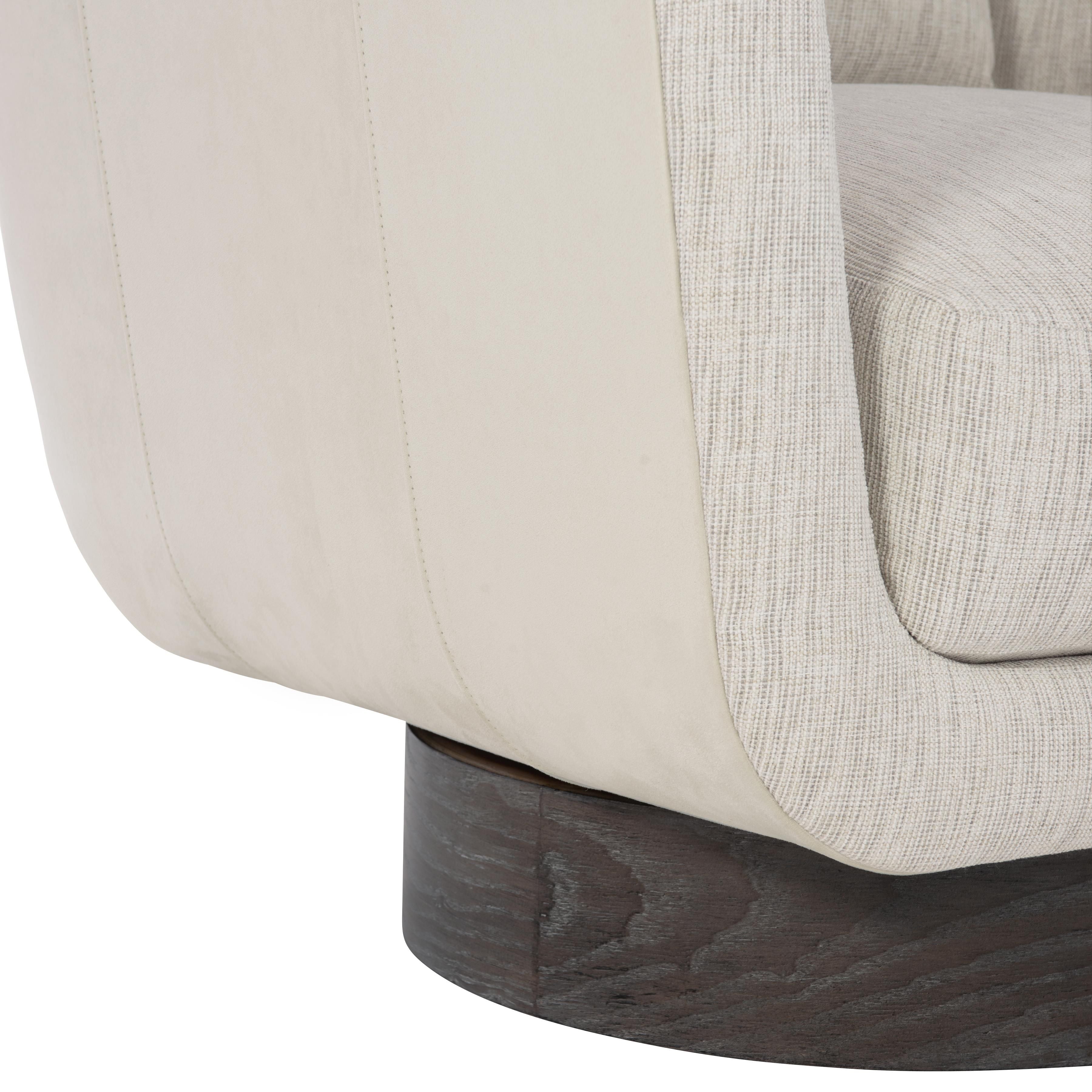 Bernhardt Furniture – Gemma Leather-Fabric Swivel Chair