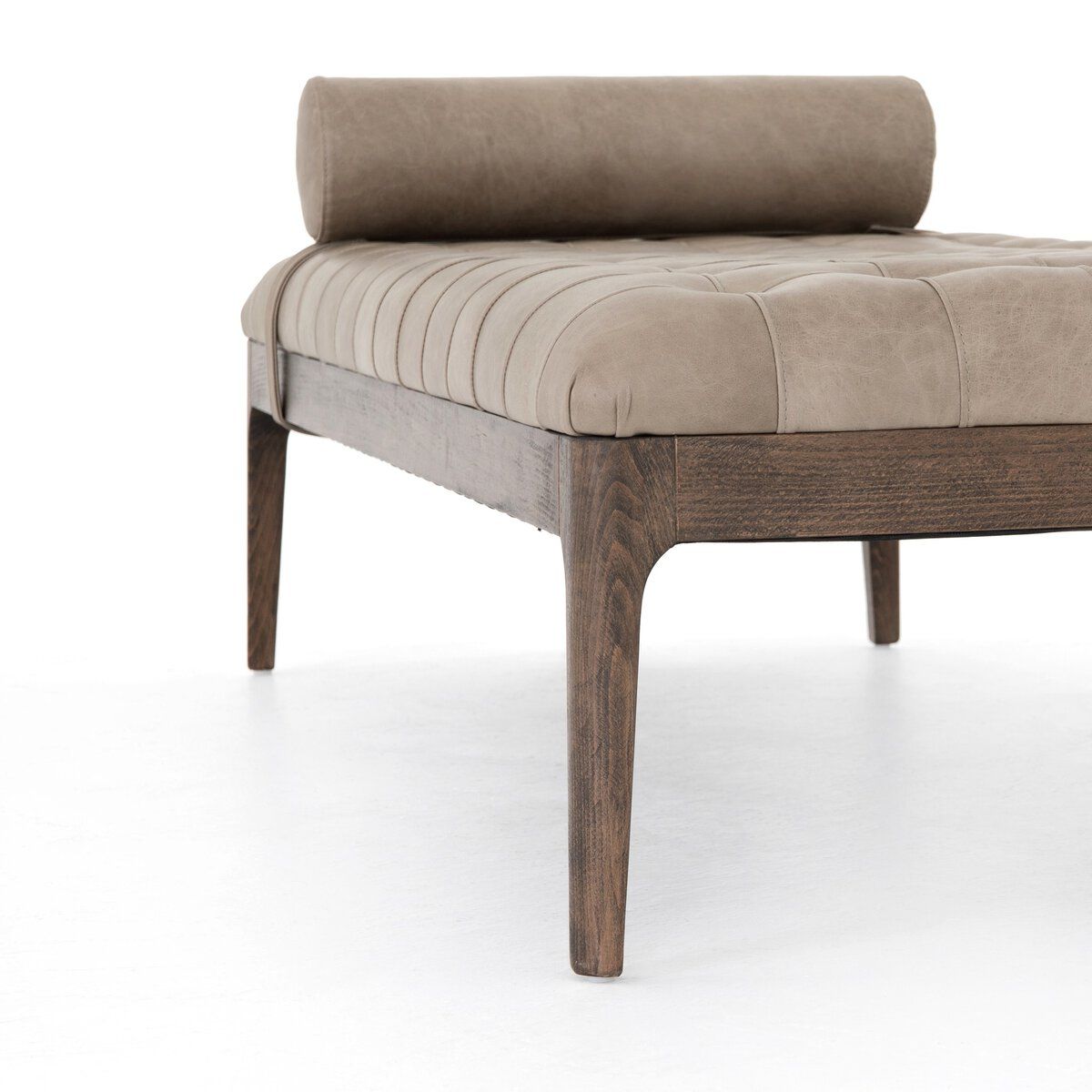 Joanna Chaise Sofa in Taupe Top-Grain Leather